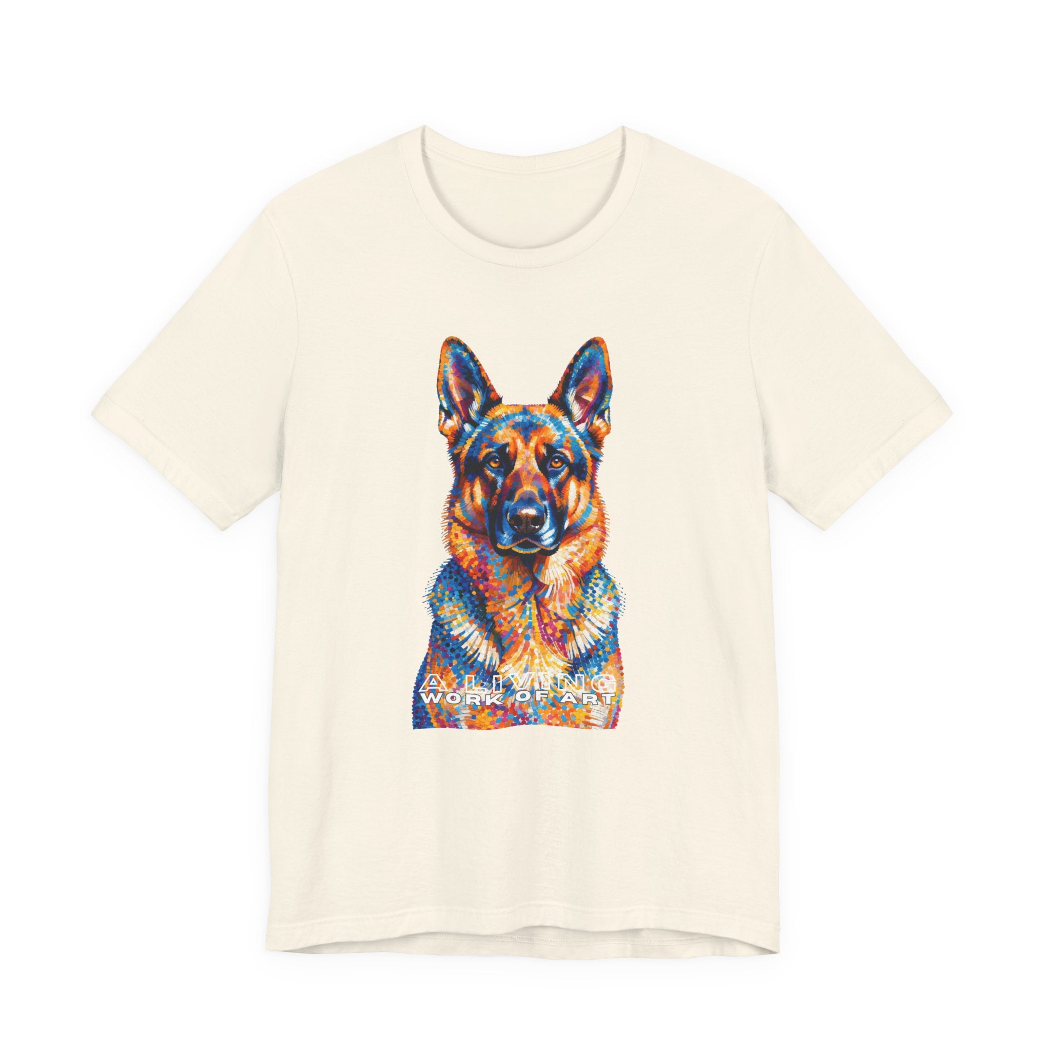 German Shepherd T Shirt | Living Work of Art Collection | Pointillism Style