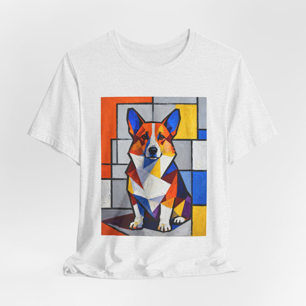 Corgi T Shirt | Living Work of Art Collection | Cubist Style