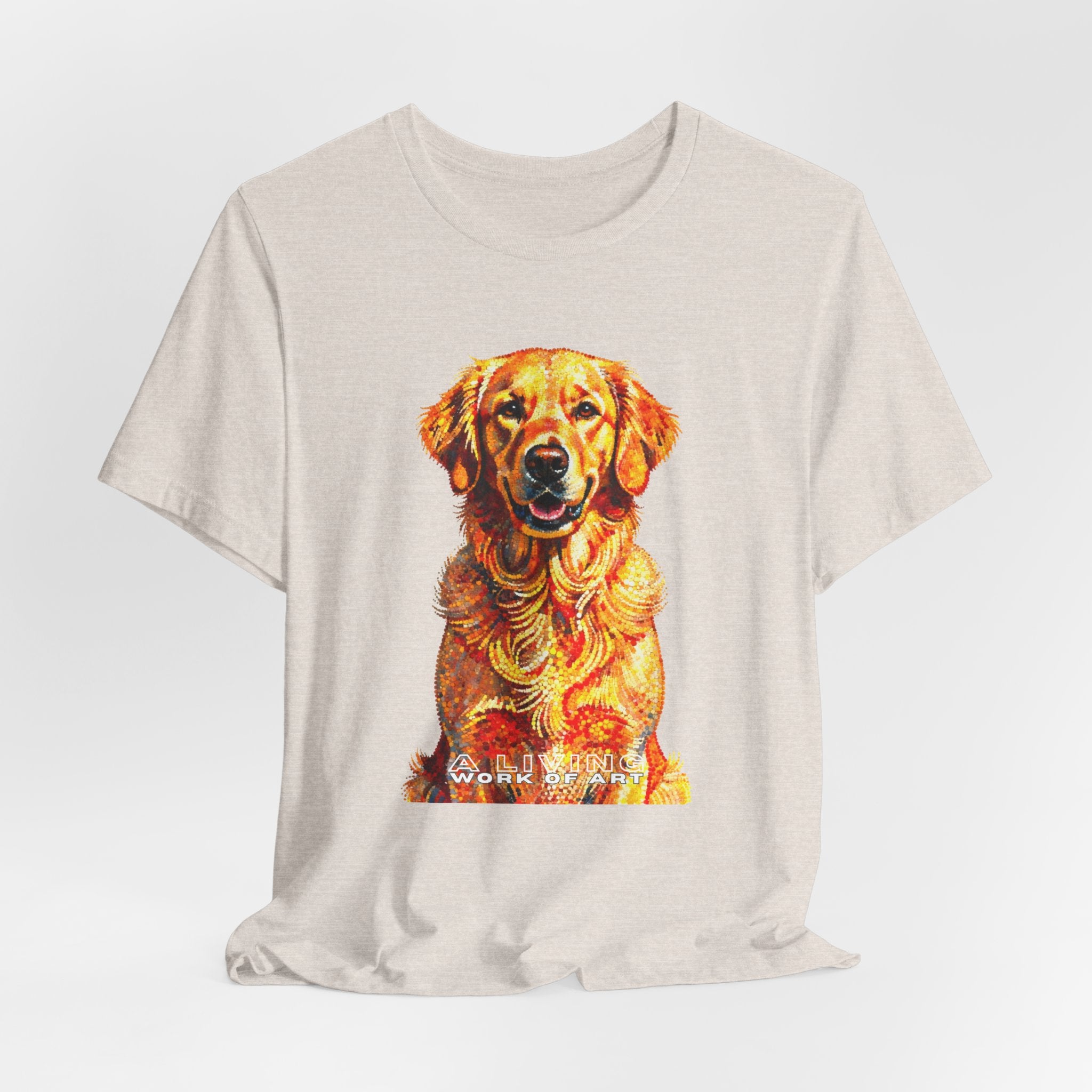 Golden Retriever Pointer T Shirt | Living Work of Art Collection | Pointillism Style