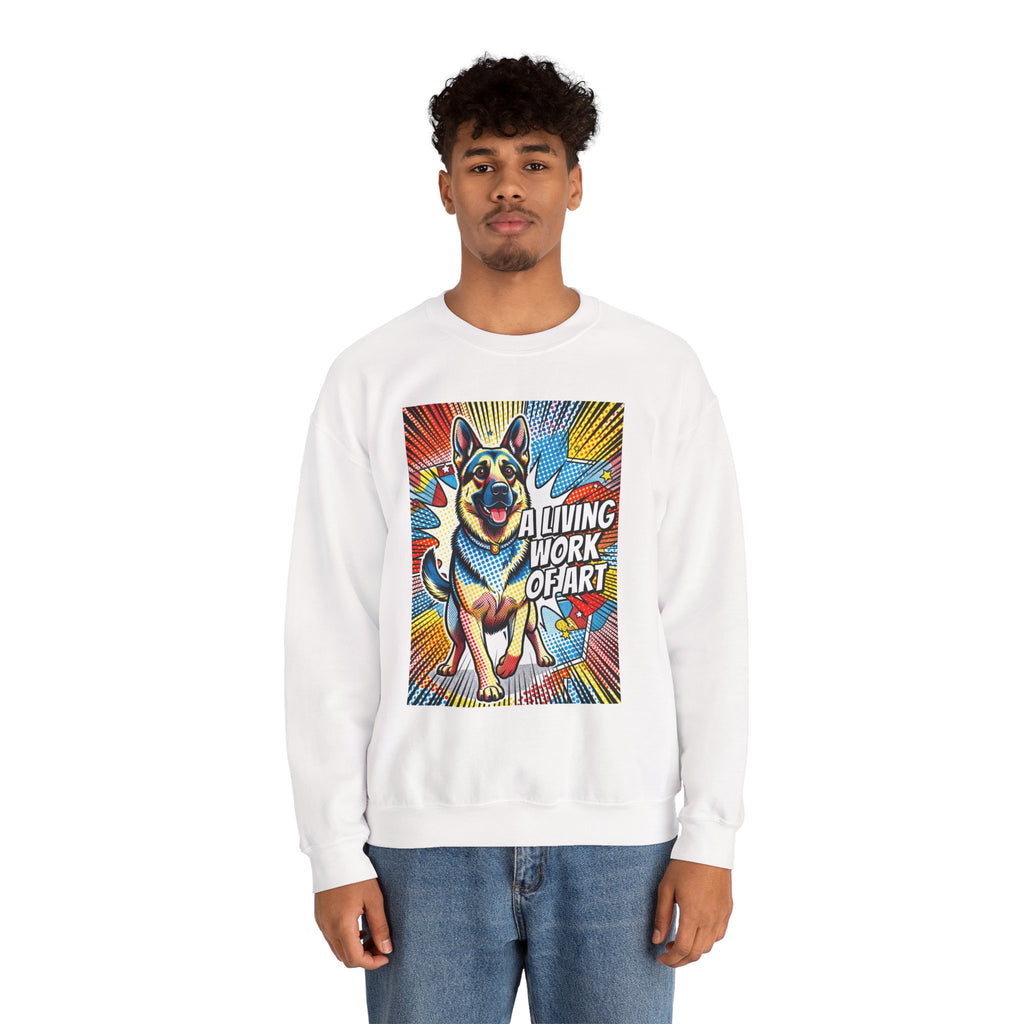 German Shepherd Sweatshirt | Living Work of Art Collection | Pop Art