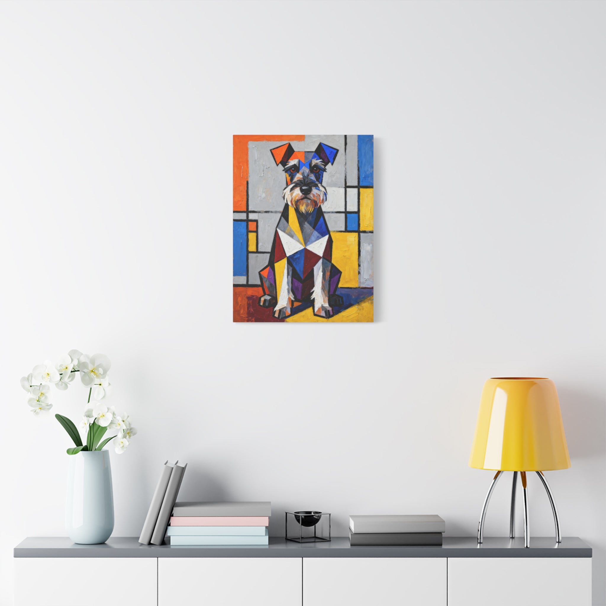Schnauzer Canvas Wall Art | Living Work of Art Collection | Cubist Style Print