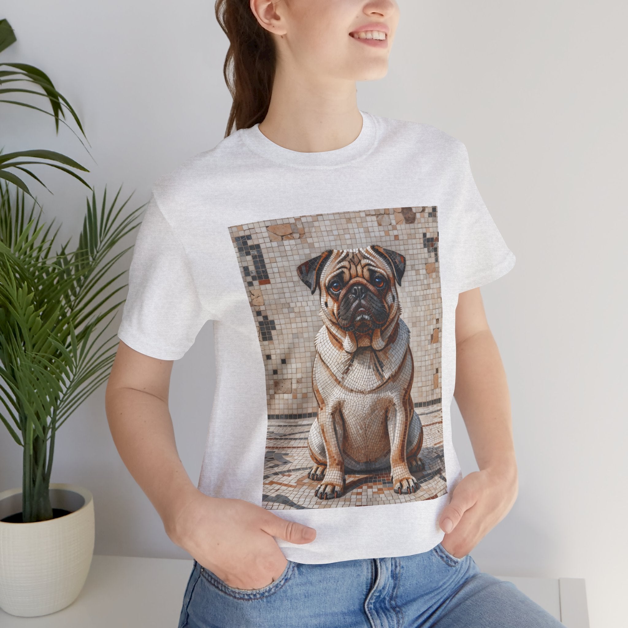 Pug T Shirt | Living Work of Art Collection | Mosaic Style