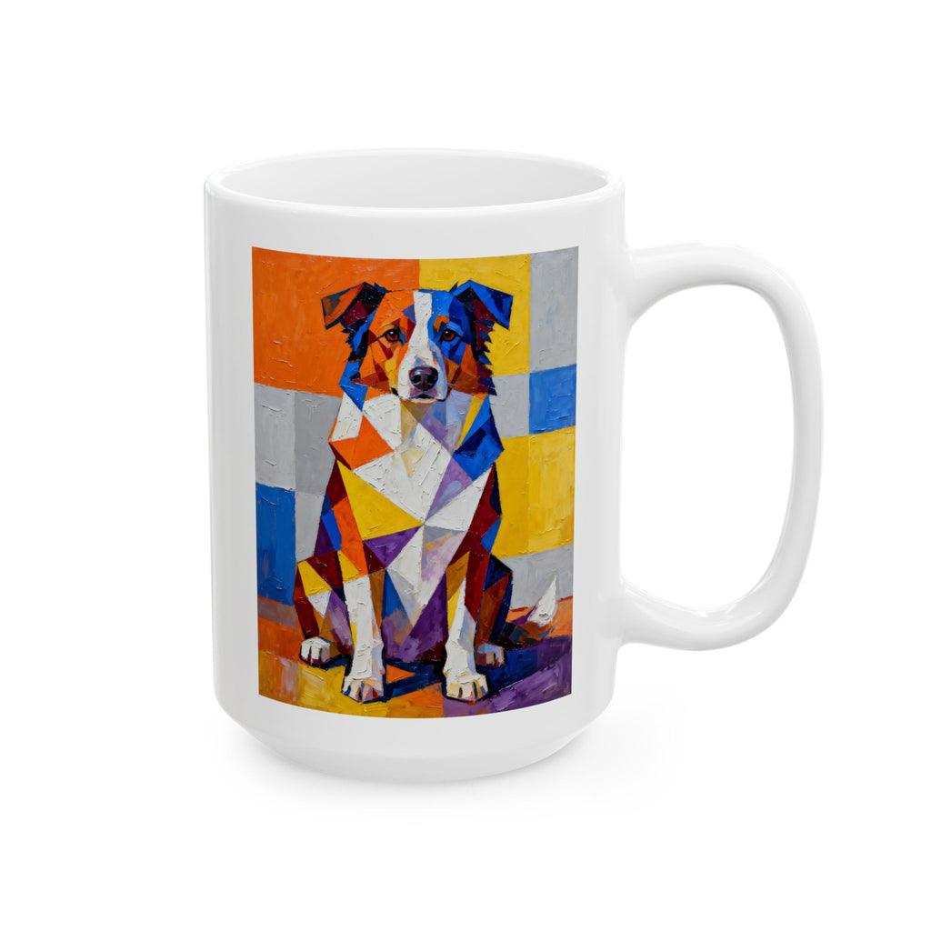 Australian Shepherd Coffee Mug | Living Work of Art Collection | Cubist Style