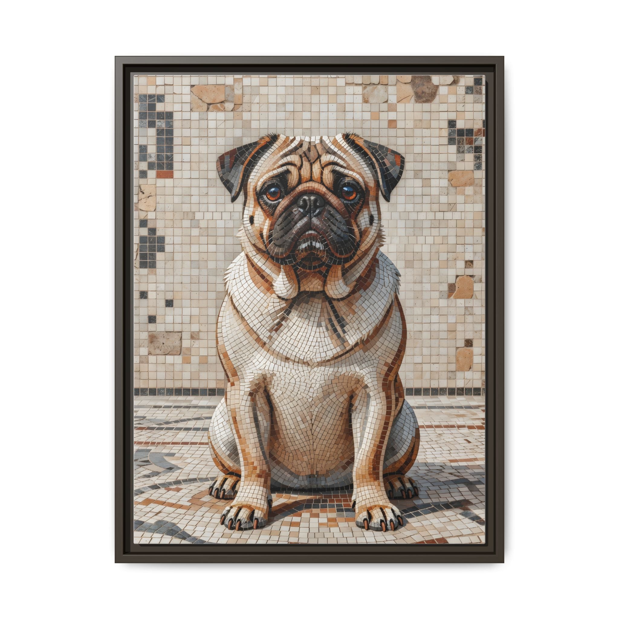 Pug Canvas Wall Art | Living Work of Art Collection | Mosaic Style Print