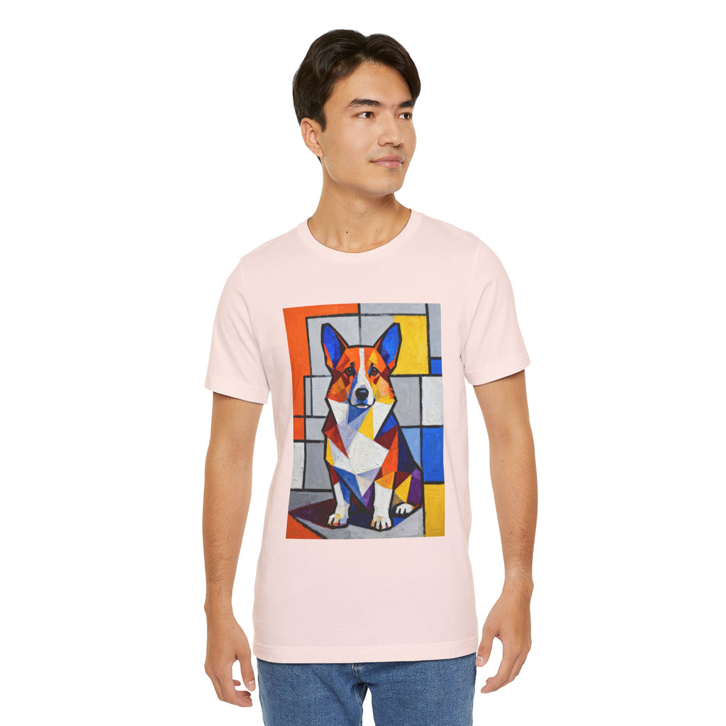 Corgi T Shirt | Living Work of Art Collection | Cubist Style