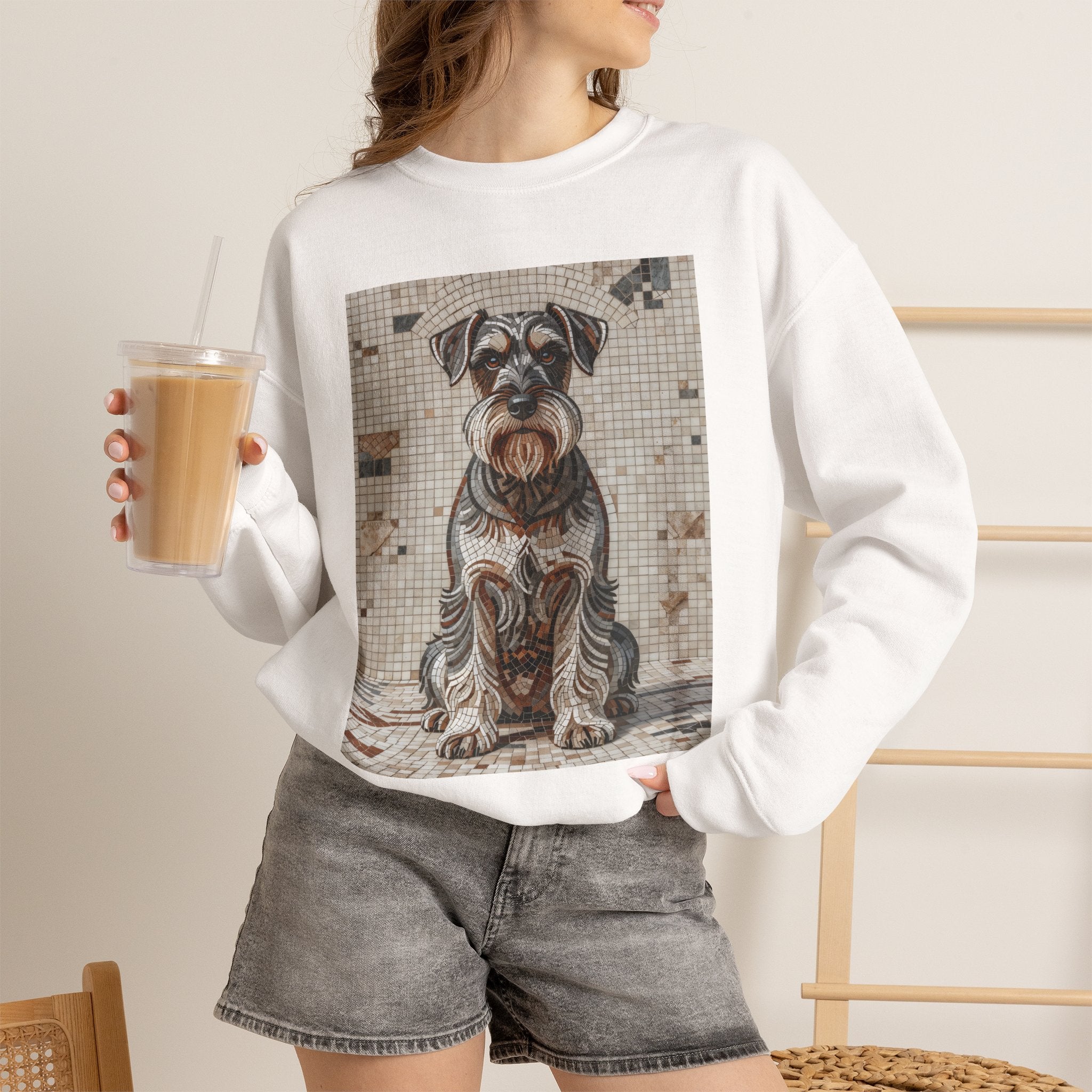 Schnauzer Sweatshirt | Living Work of Art Collection | Mosaic Style