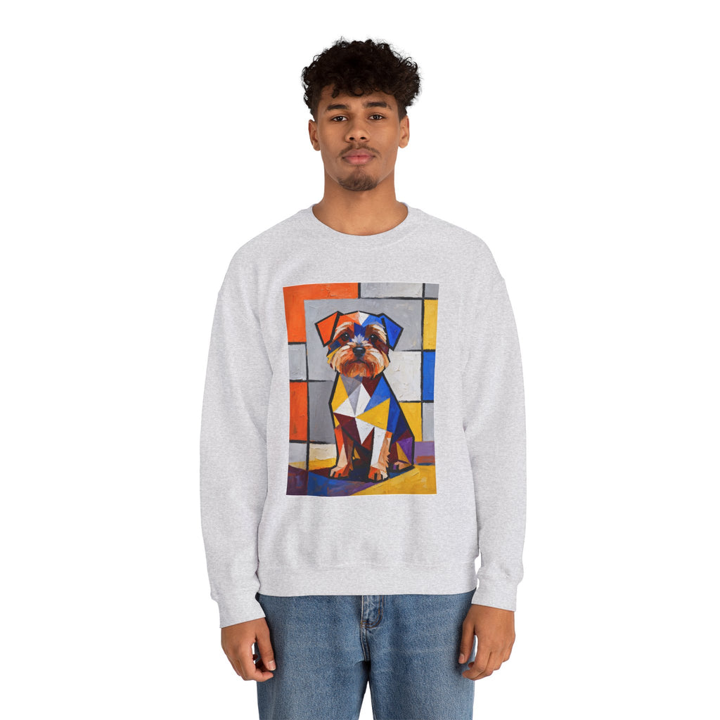 Yorkipoo Sweatshirt | Living Work of Art Collection | Cubist Style