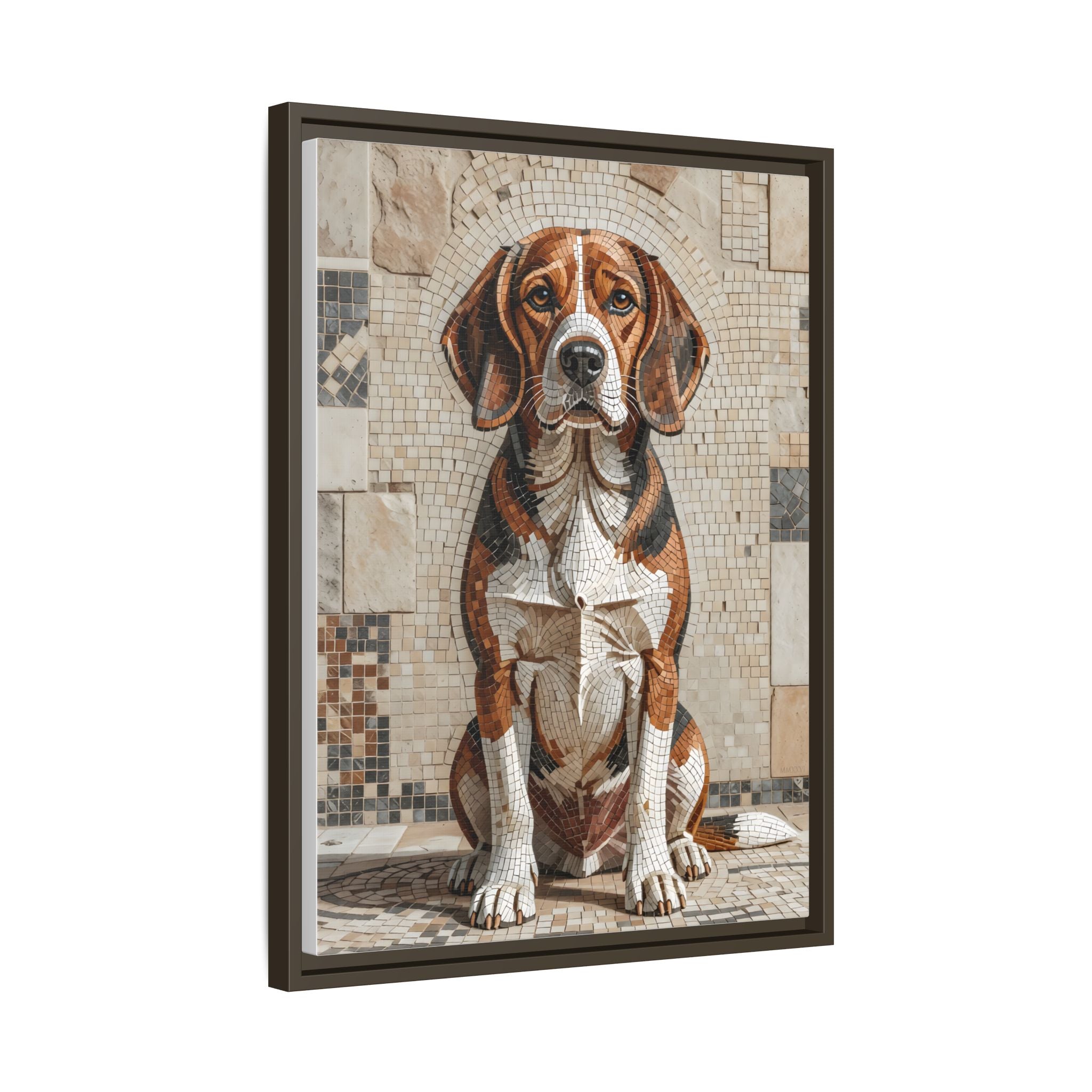 Beagle Canvas Wall Art | Living Work of Art Collection | Mosaic Style Print