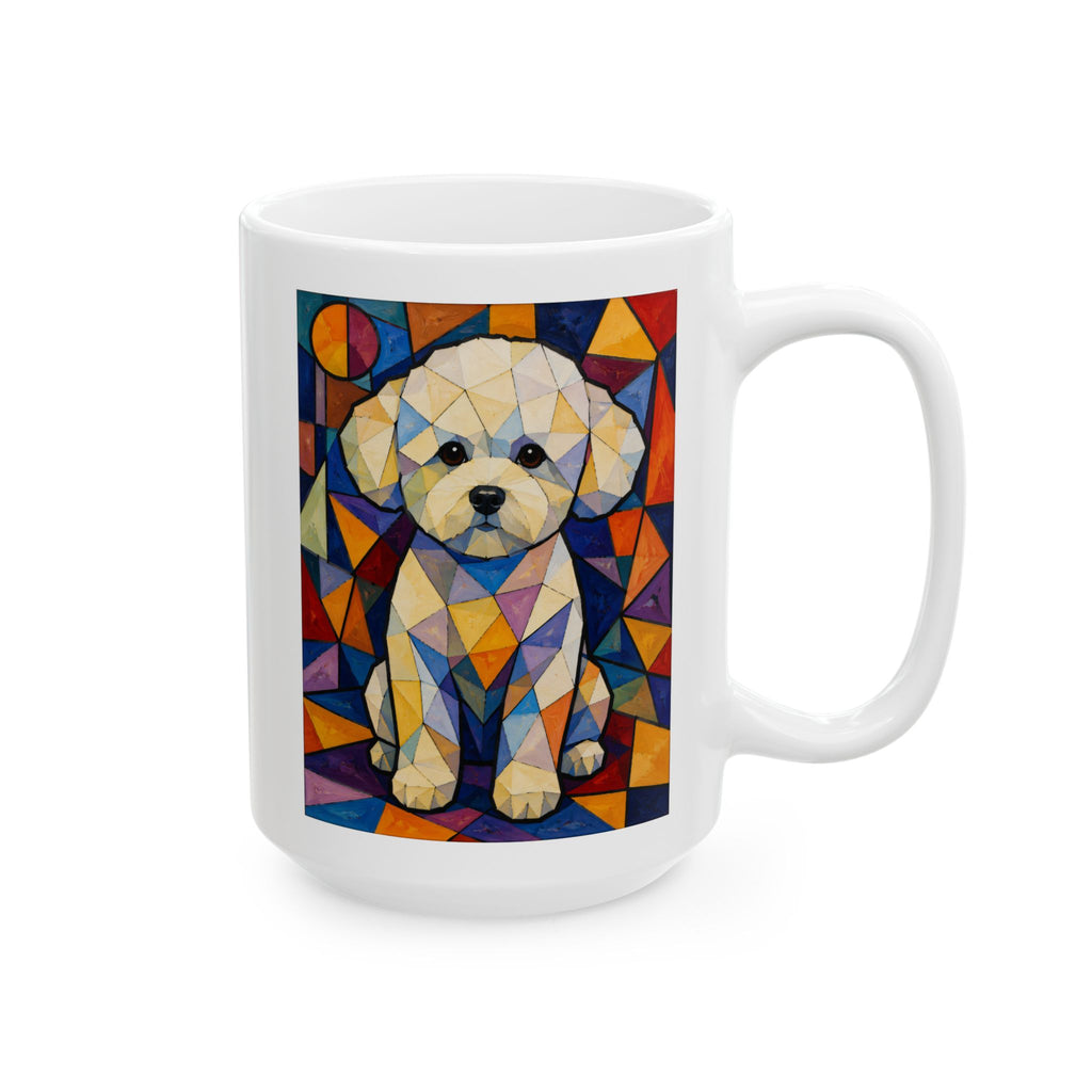 Bichon Frise Coffee Mug | Living Work of Art Collection | Cubist Style
