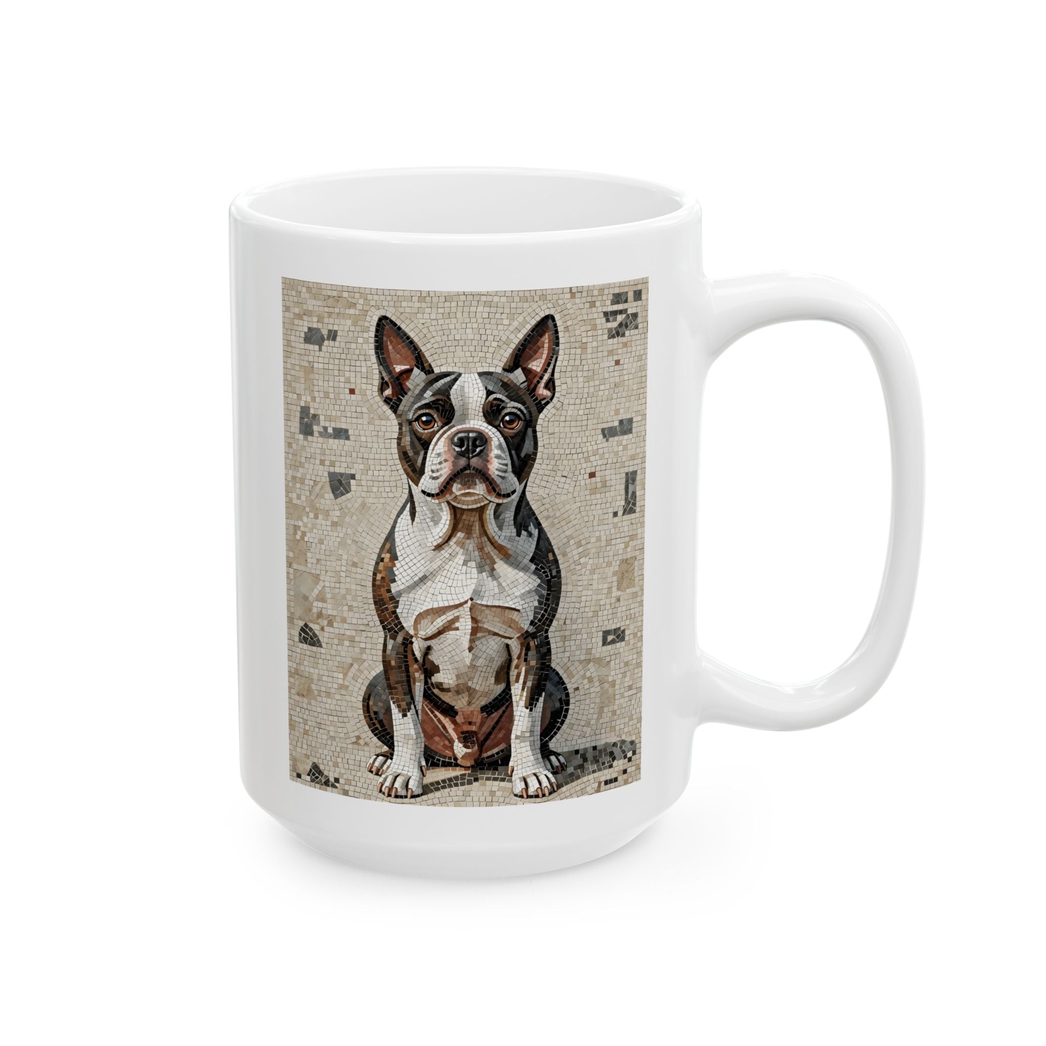 Boston Terrier Coffee Mug | Living Work of Art Collection | Mosaic Style