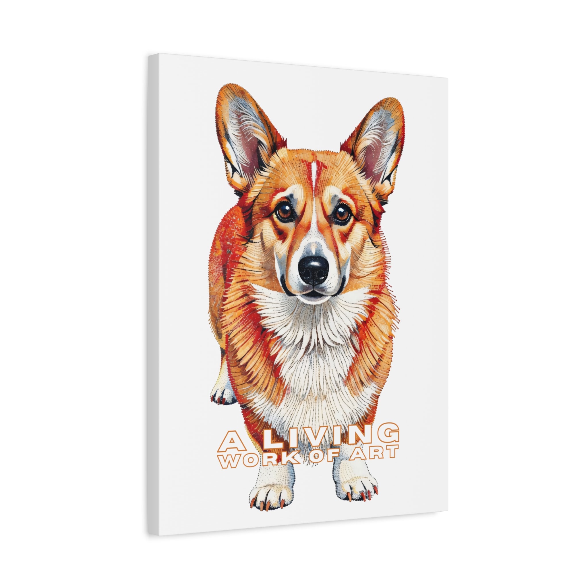 Corgi Canvas Wall Art | Living Work of Art Collection | Pointillism Style Print