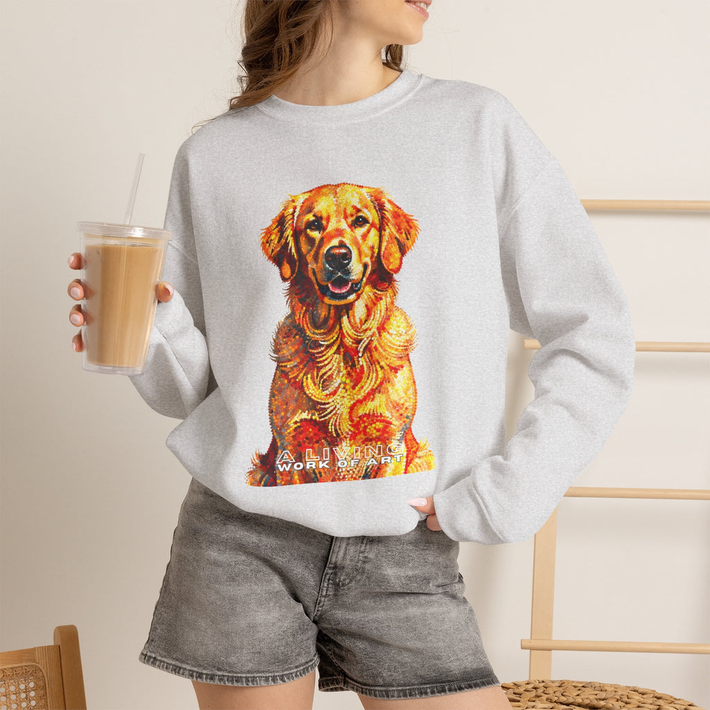 Golden Retriever Sweatshirt | Living Work of Art Collection | Pointillism Style