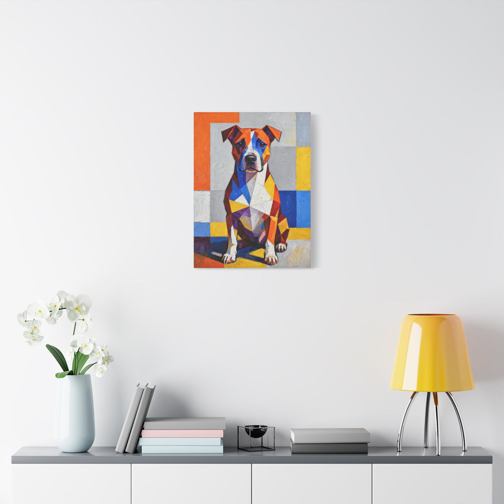 Staffordshire Bull Terrier Canvas Wall Art | Living Work of Art Collection | Cubist Style Print
