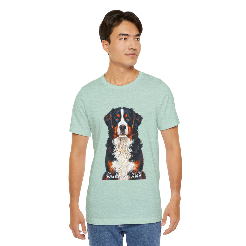 Bernese Mountain Dog T Shirt | Living Work of Art Collection | Pointillism Style