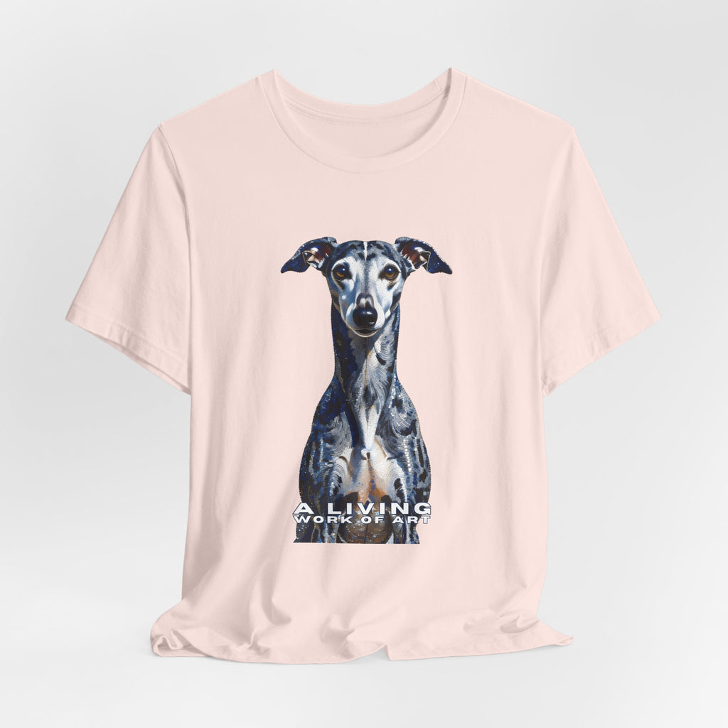 Whippet T Shirt | Living Work of Art Collection | Pointillism Style