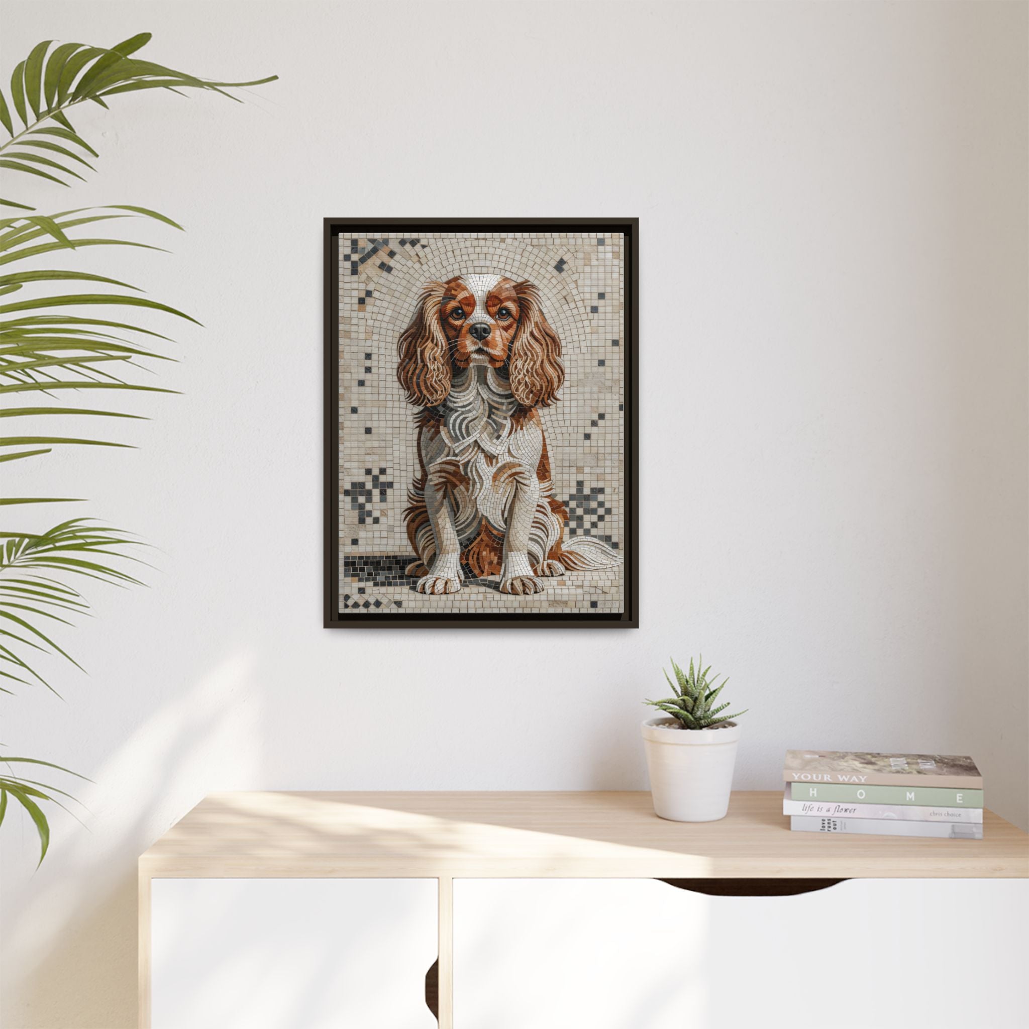 Cavalier King Charles Spaniel Canvas Wall Art | Living Work of Art Collection | Mosaic Style Print