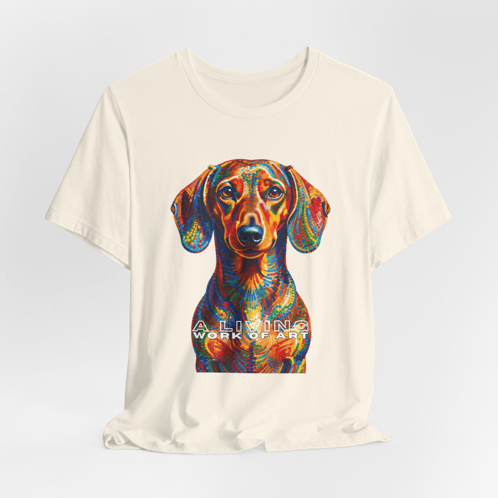 Dachshund T Shirt | Living Work of Art Collection | Pointillism Style