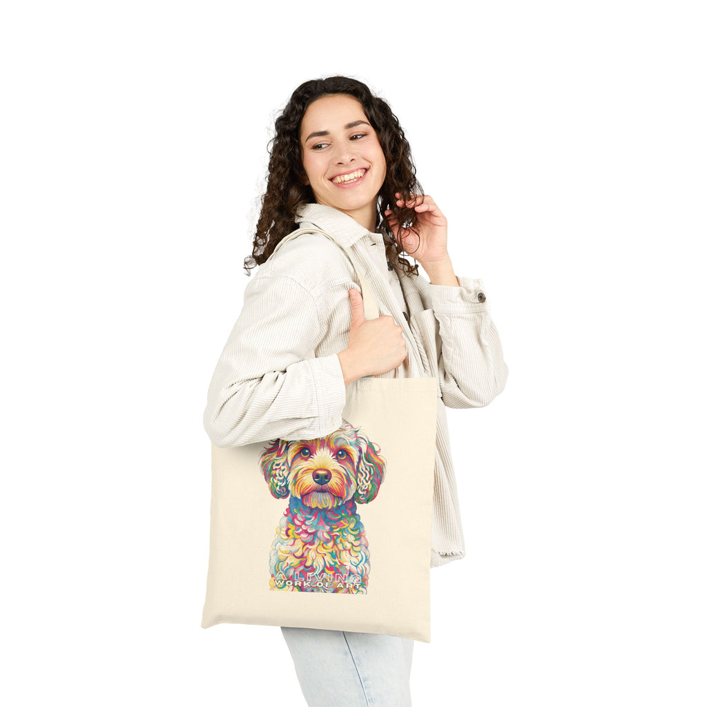 Cavapoo Tote Bag | Living Work of Art Collection | Pointillism Style