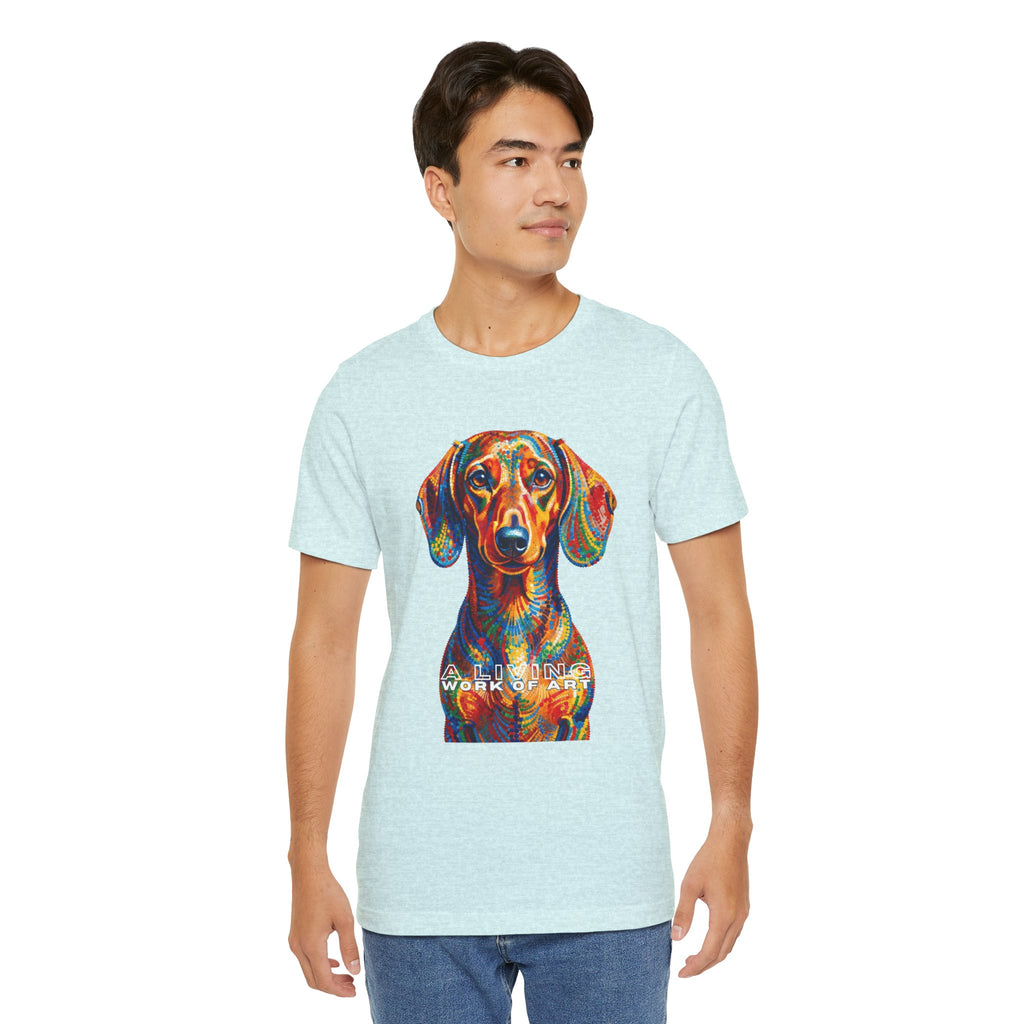 Dachshund T Shirt | Living Work of Art Collection | Pointillism Style