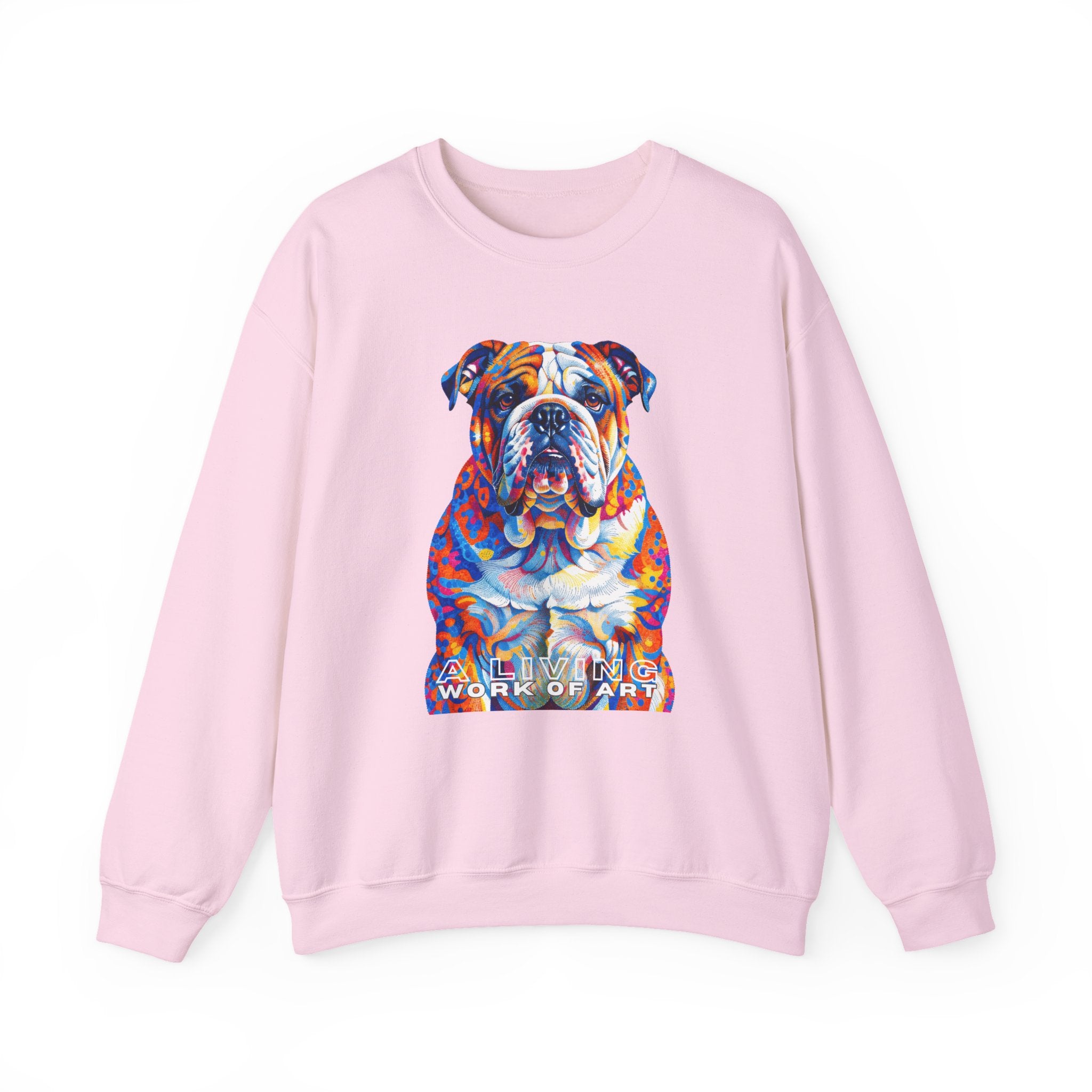 Bulldog Sweatshirt | Living Work of Art Collection | Pointillism Style