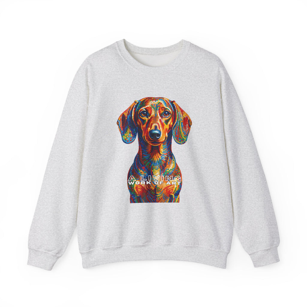 Dachshund Sweatshirt | Living Work of Art Collection | Pointillism Style