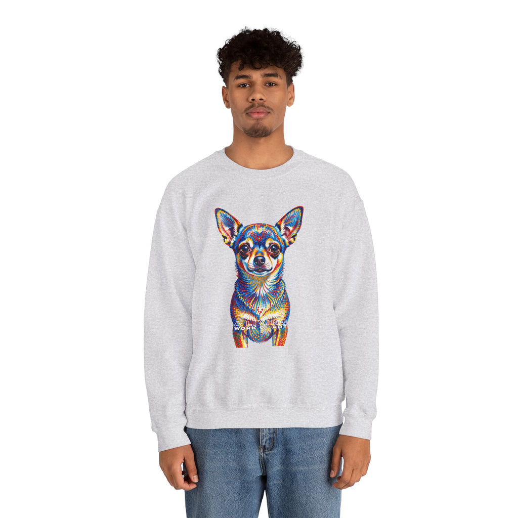 Chihuahua Sweatshirt | Living Work of Art Collection | Pointillism Style
