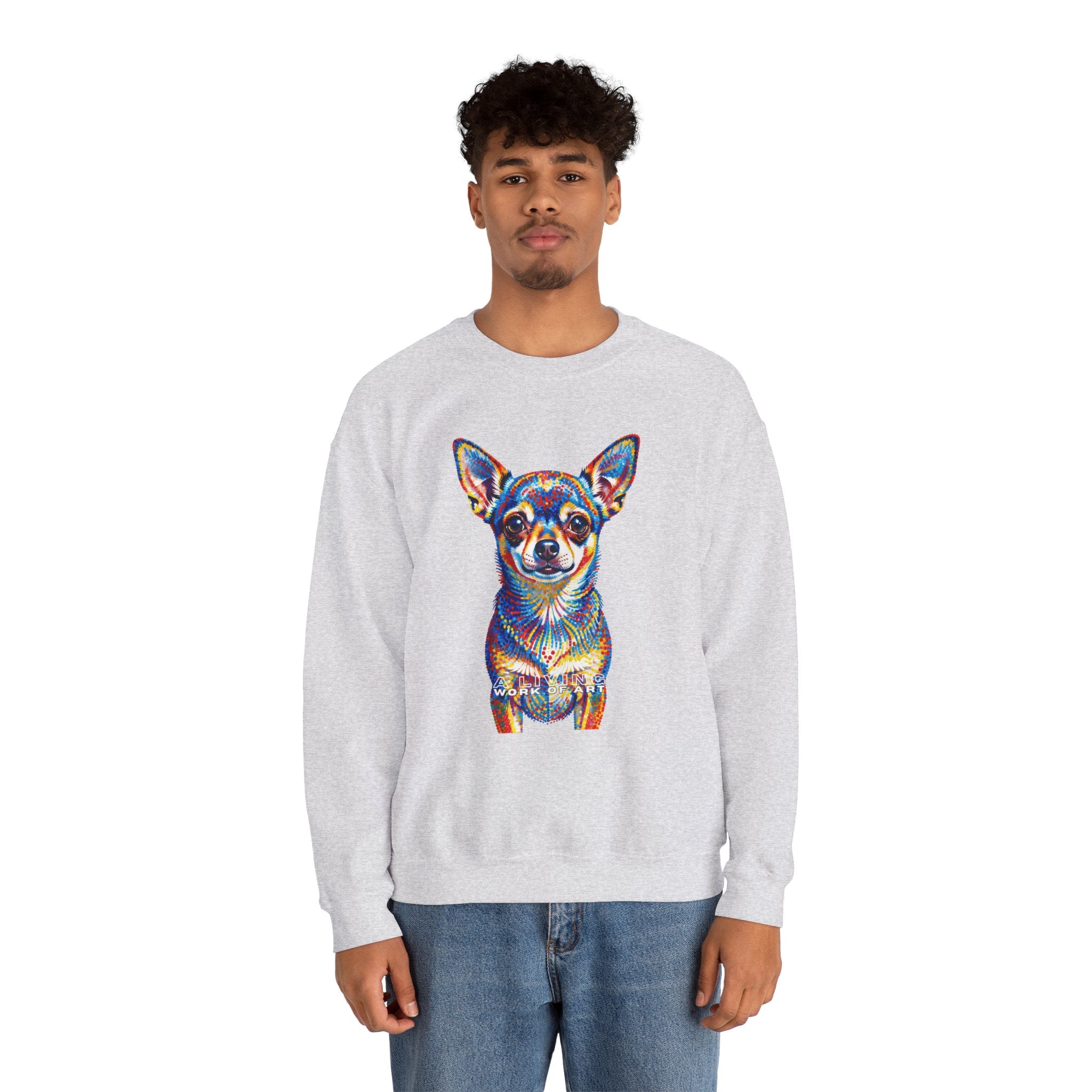 Chihuahua Sweatshirt | Living Work of Art Collection | Pointillism Style