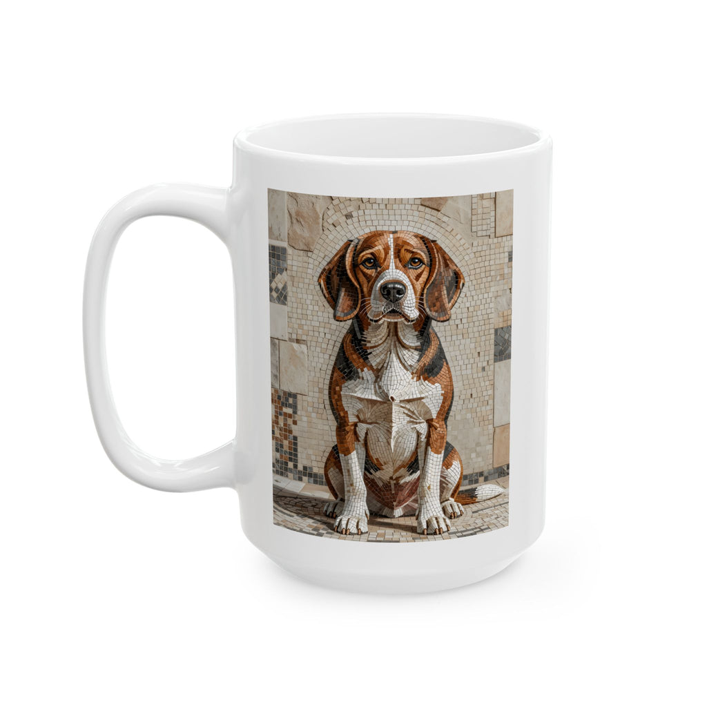 Beagle Coffee Mug | Living Work of Art Collection | Mosaic Style
