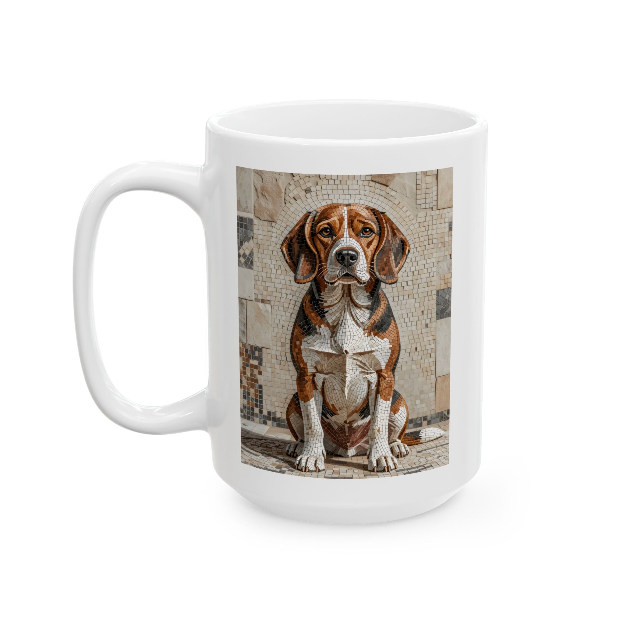 Beagle Coffee Mug | Living Work of Art Collection | Mosaic Style