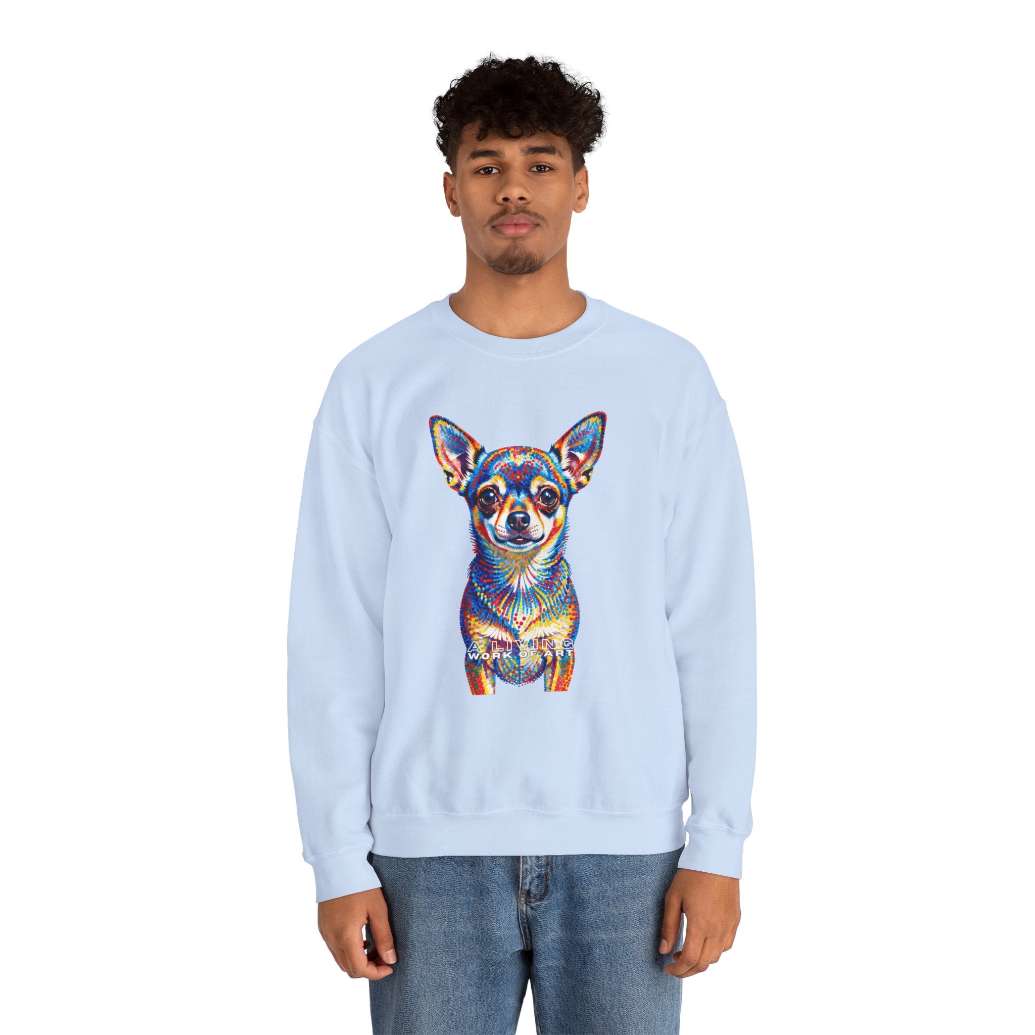Chihuahua Sweatshirt | Living Work of Art Collection | Pointillism Style