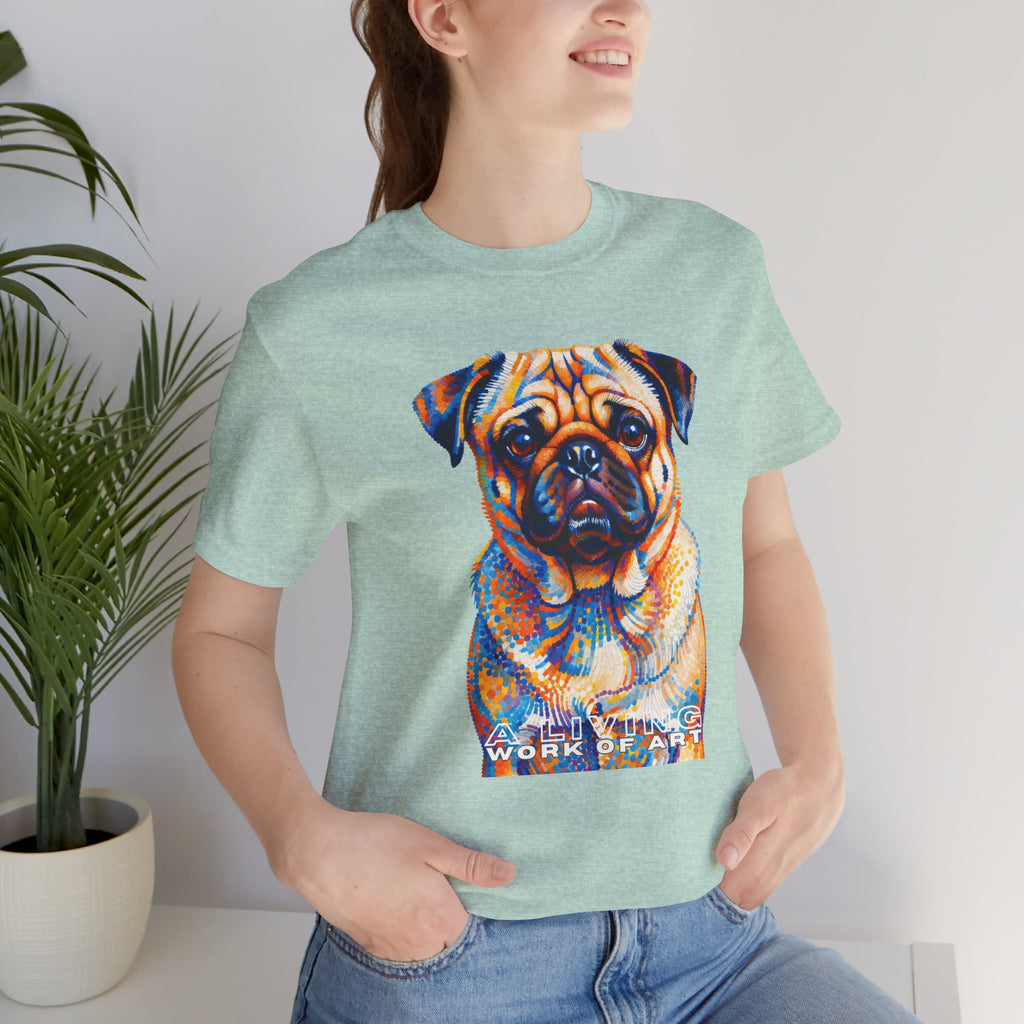 Pug T Shirt | Living Work of Art Collection | Pointillism Style