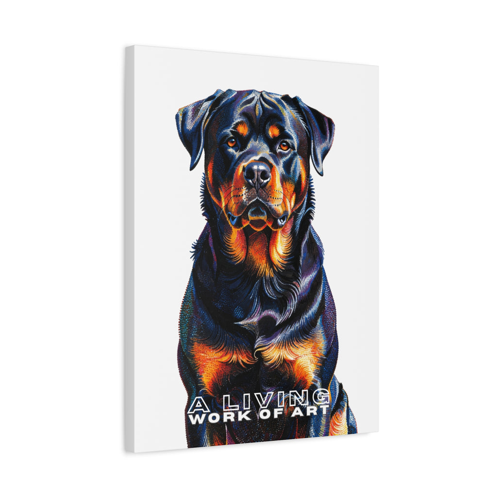 Rottweiler Canvas Wall Art | Living Work of Art Collection | Pointillism Style Print