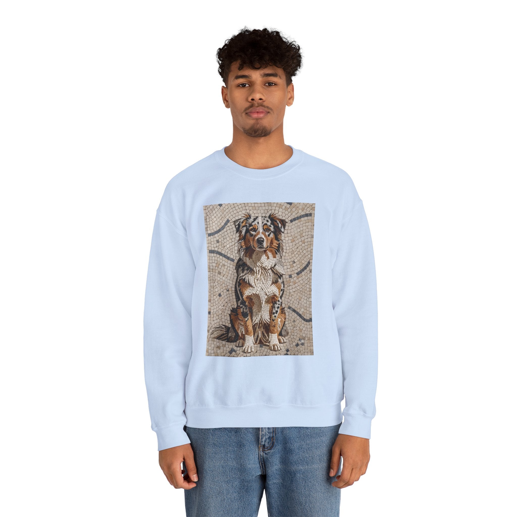 Australian Shepherd Sweatshirt | Living Work of Art Collection | Mosaic Style