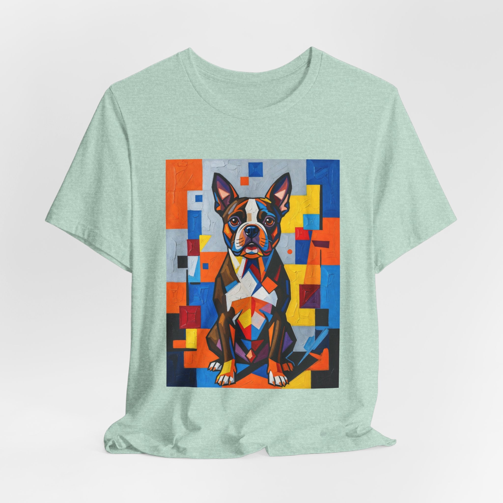 Boston Terrier T Shirt | Living Work of Art Collection | Cubist Style