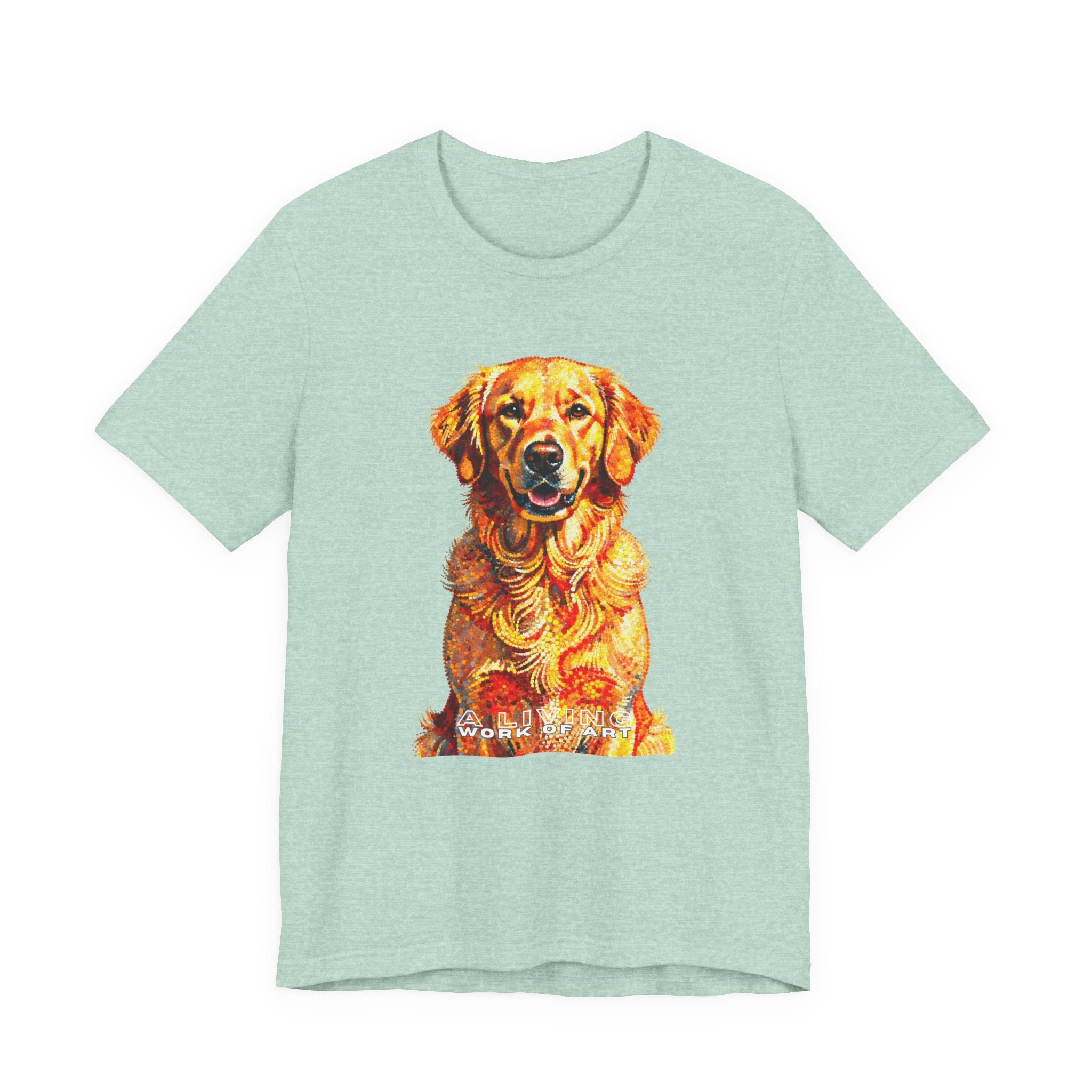 Golden Retriever Pointer T Shirt | Living Work of Art Collection | Pointillism Style