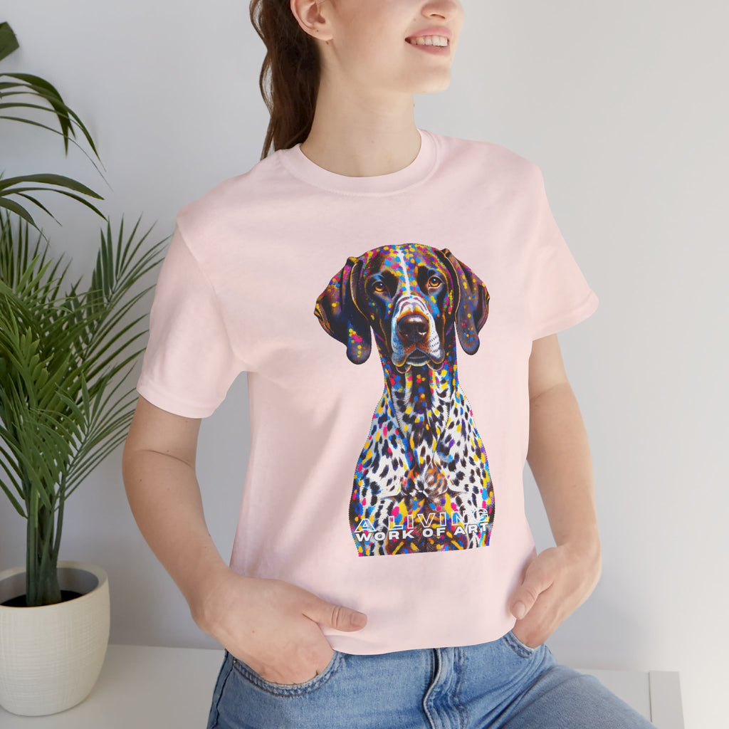 German Shorthaired Pointer T Shirt | Living Work of Art Collection | Pointillism Style