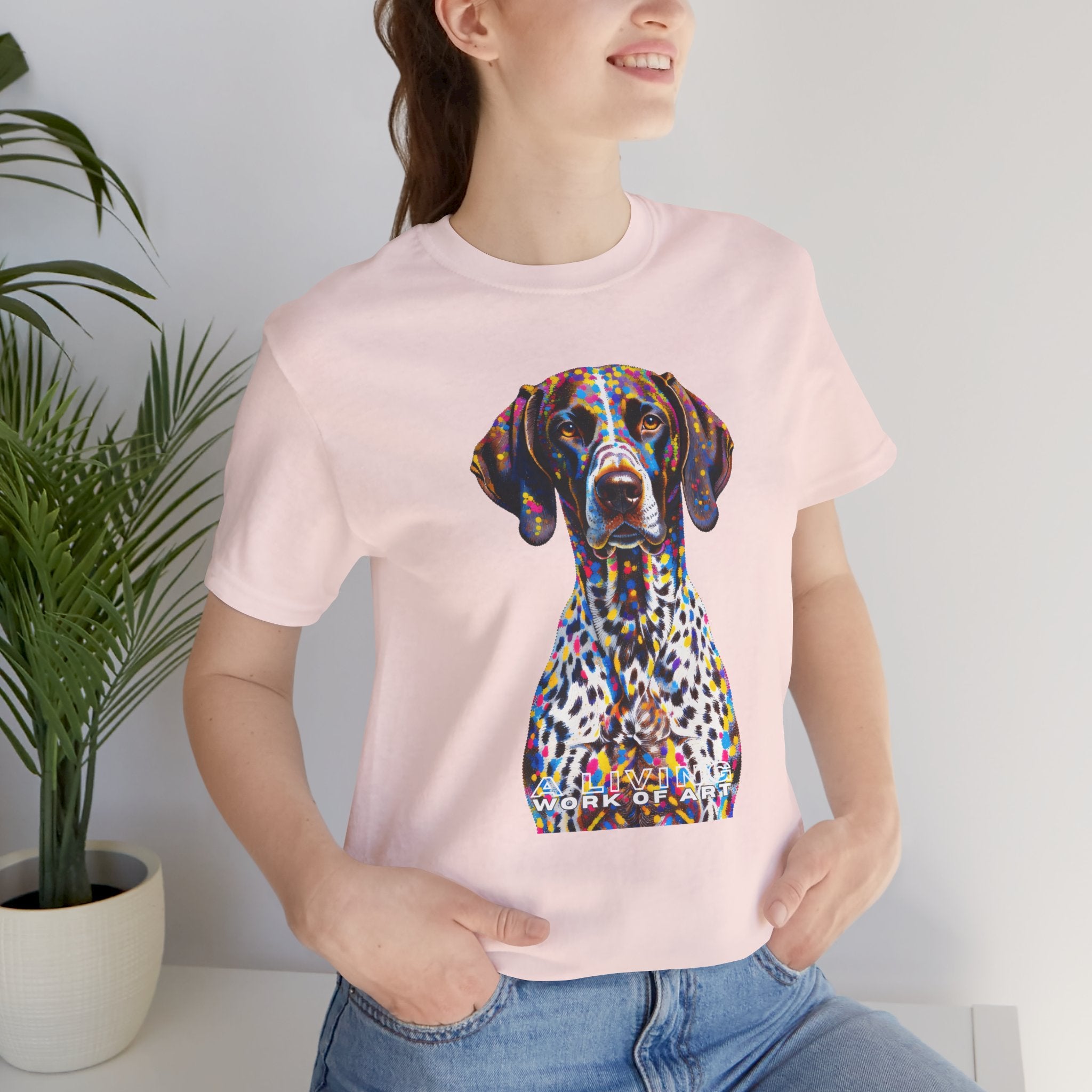 German Shorthaired Pointer T Shirt | Living Work of Art Collection | Pointillism Style