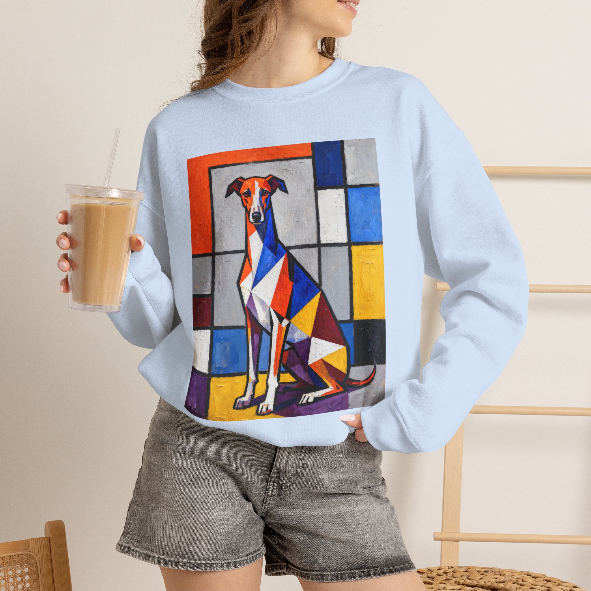 Whippet Sweatshirt | Living Work of Art Collection | Cubist Style