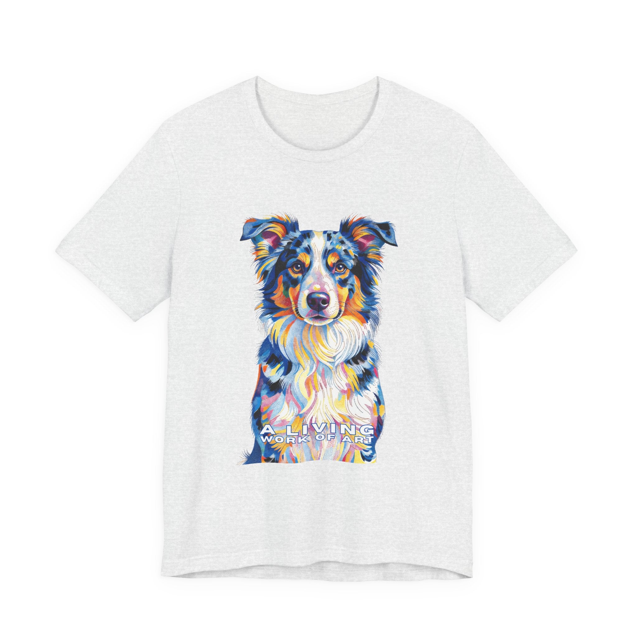 Australian Shepherd T Shirt | Living Work of Art Collection | Pointillism Style