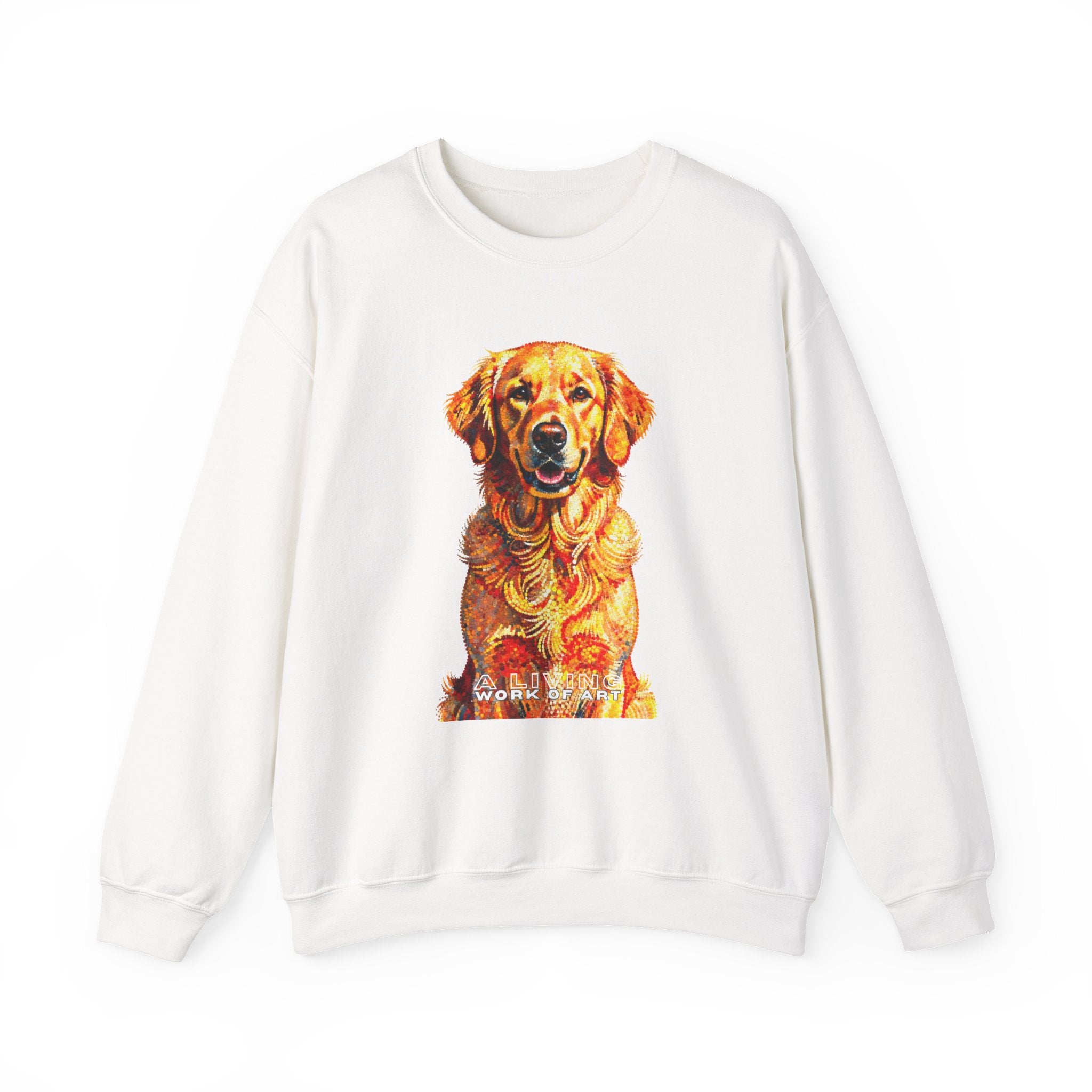 Golden Retriever Sweatshirt | Living Work of Art Collection | Pointillism Style