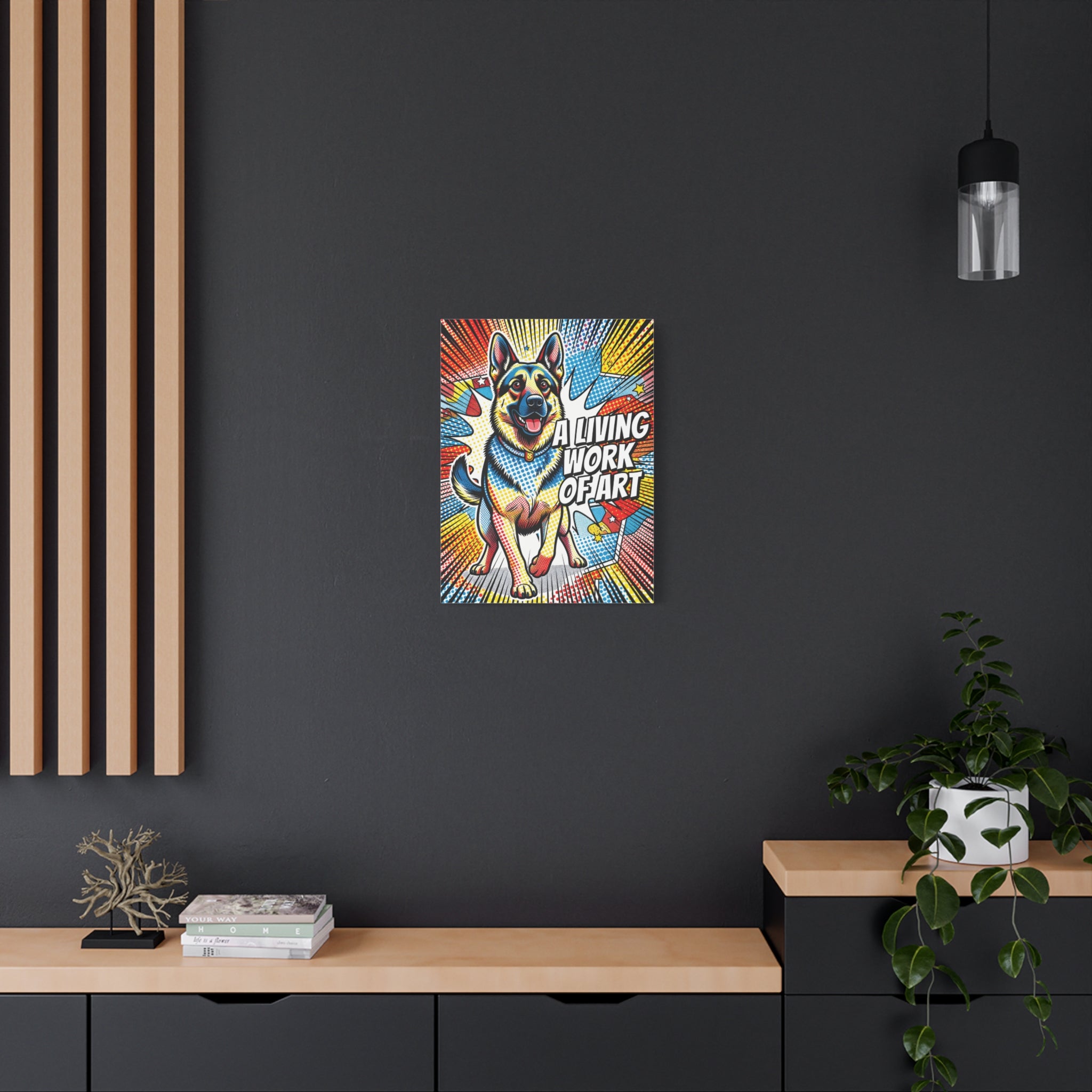 German Shepherd Canvas Wall Art | Living Work of Art Collection | Pop Art Print