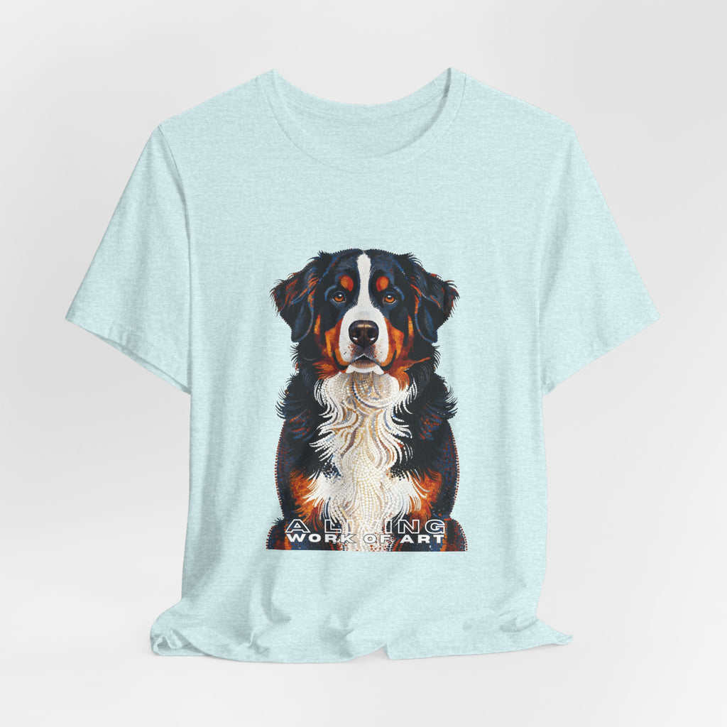 Bernese Mountain Dog T Shirt | Living Work of Art Collection | Pointillism Style