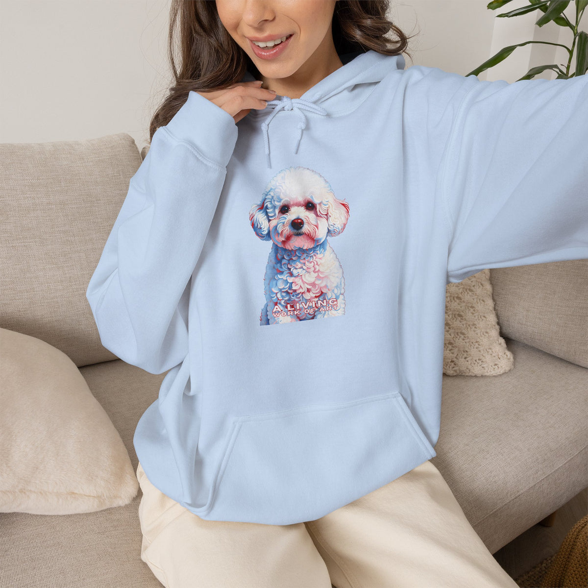 Bichon Frise Hoodie | Living Work of Art Collection | Pointillism Style
