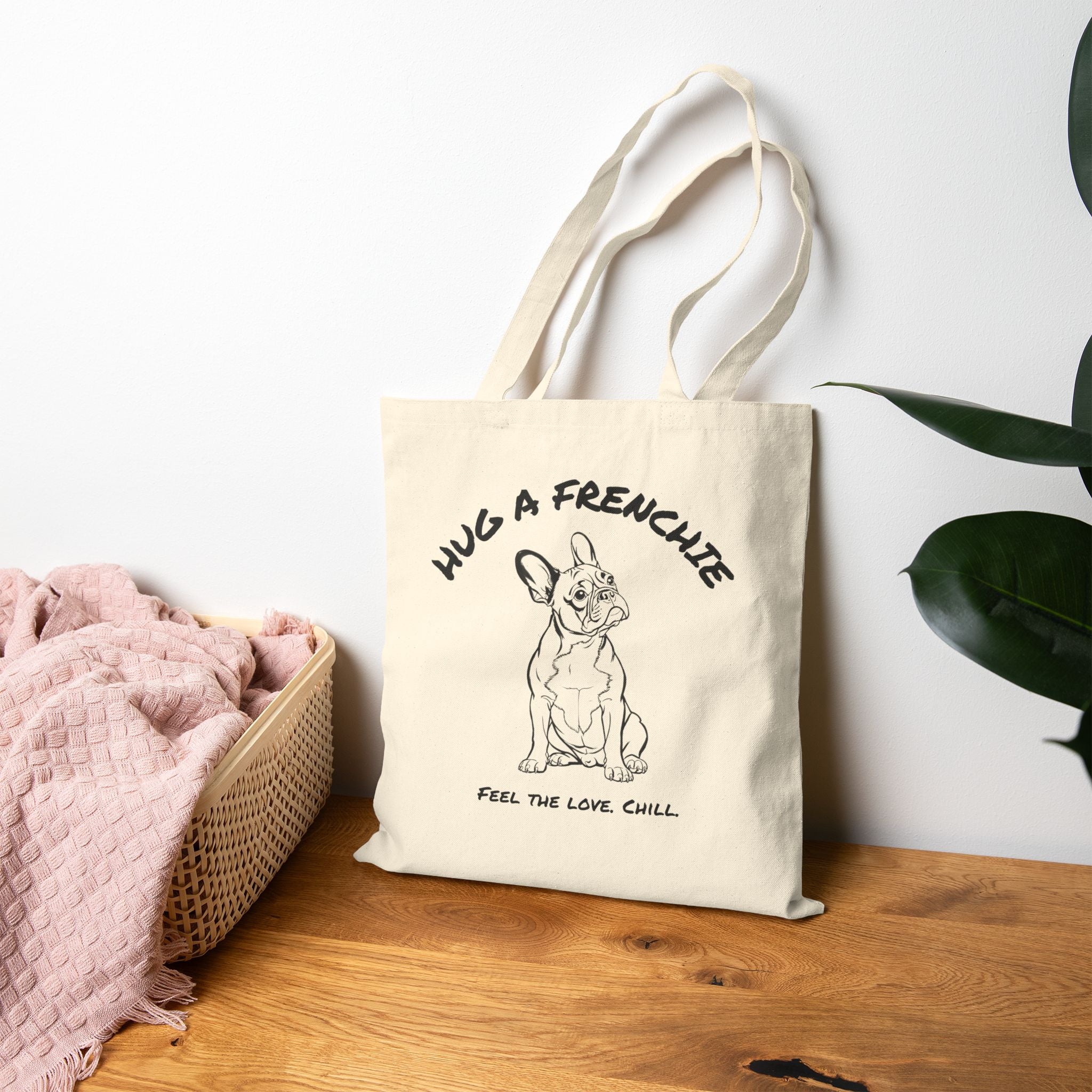 French Bulldog Tote Bag | Hug a Frenchie