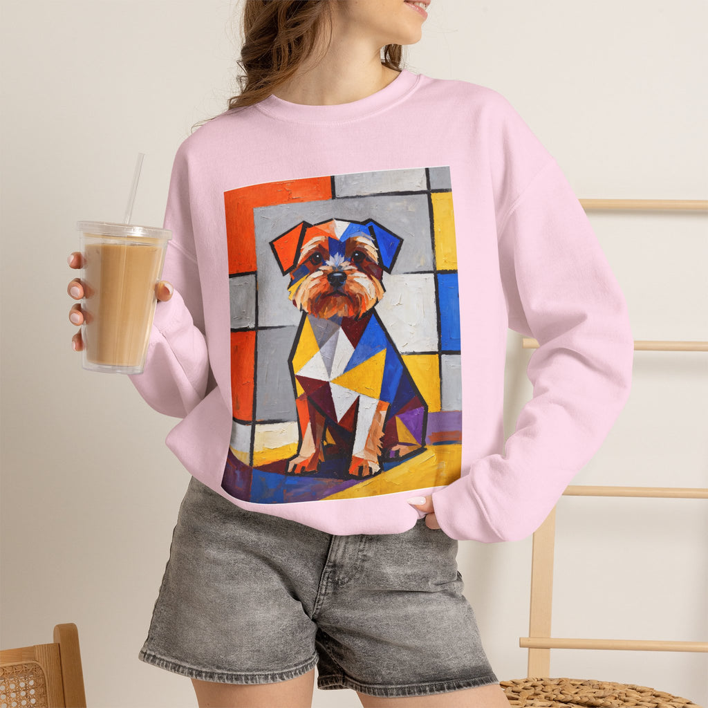 Yorkipoo Sweatshirt | Living Work of Art Collection | Cubist Style