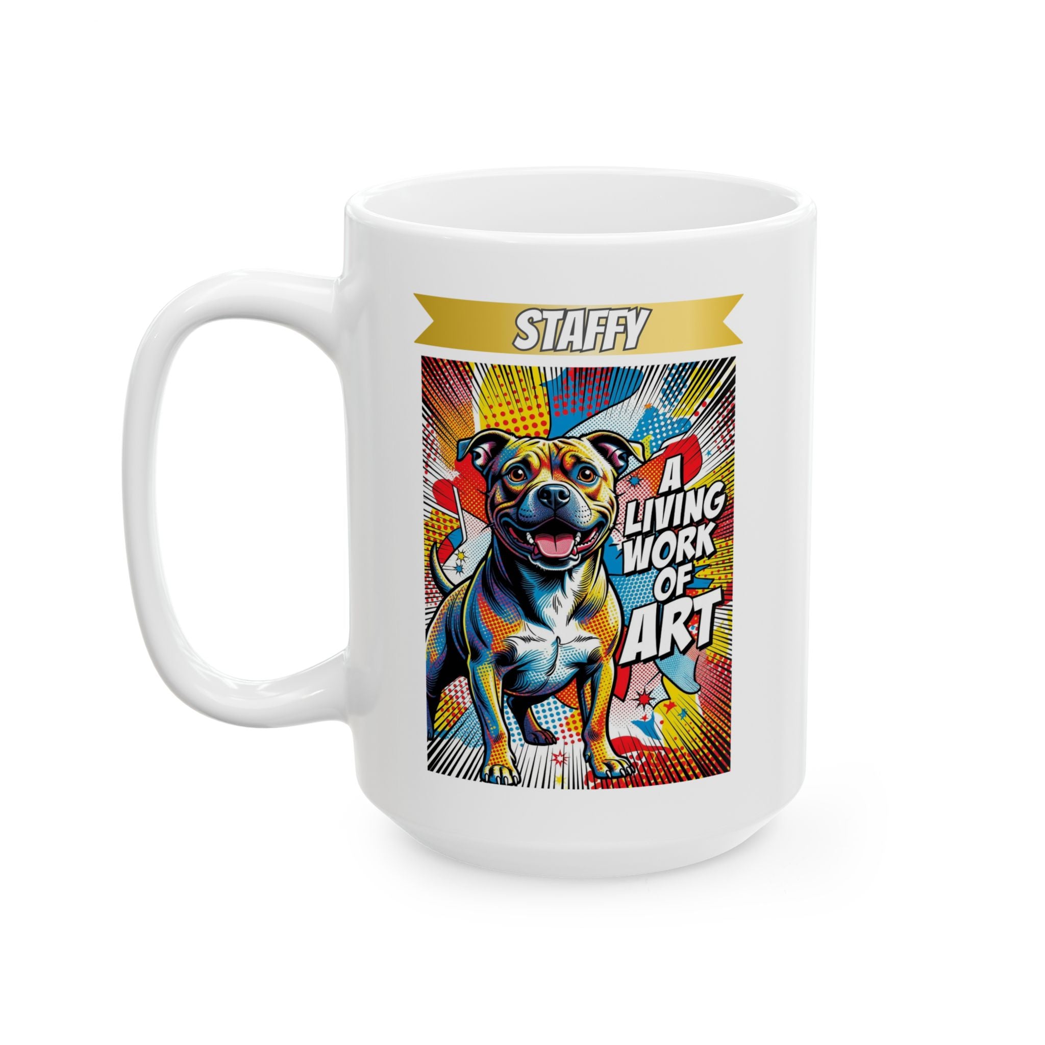 Staffordshire Bull Terrier Coffee Mug | Living Work of Art Collection | Pop Art