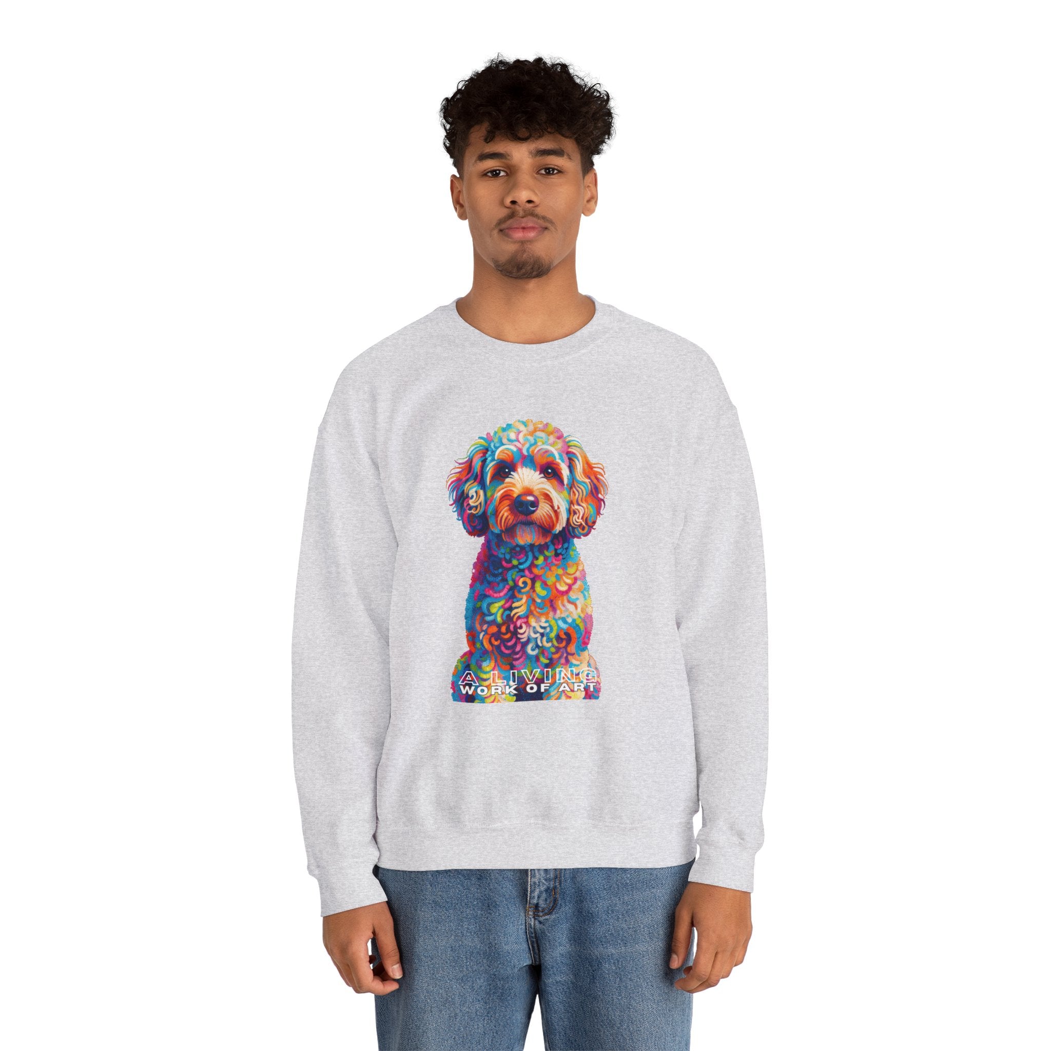 Schnoodle Sweatshirt | Living Work of Art Collection | Pointillism Style