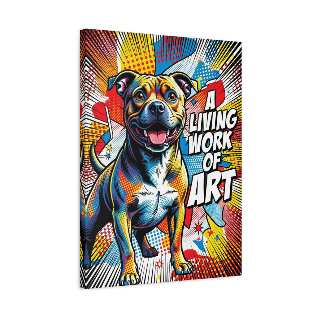Staffordshire Bull Terrier Canvas Wall Art | Living Work of Art Collection | Pop Art Print