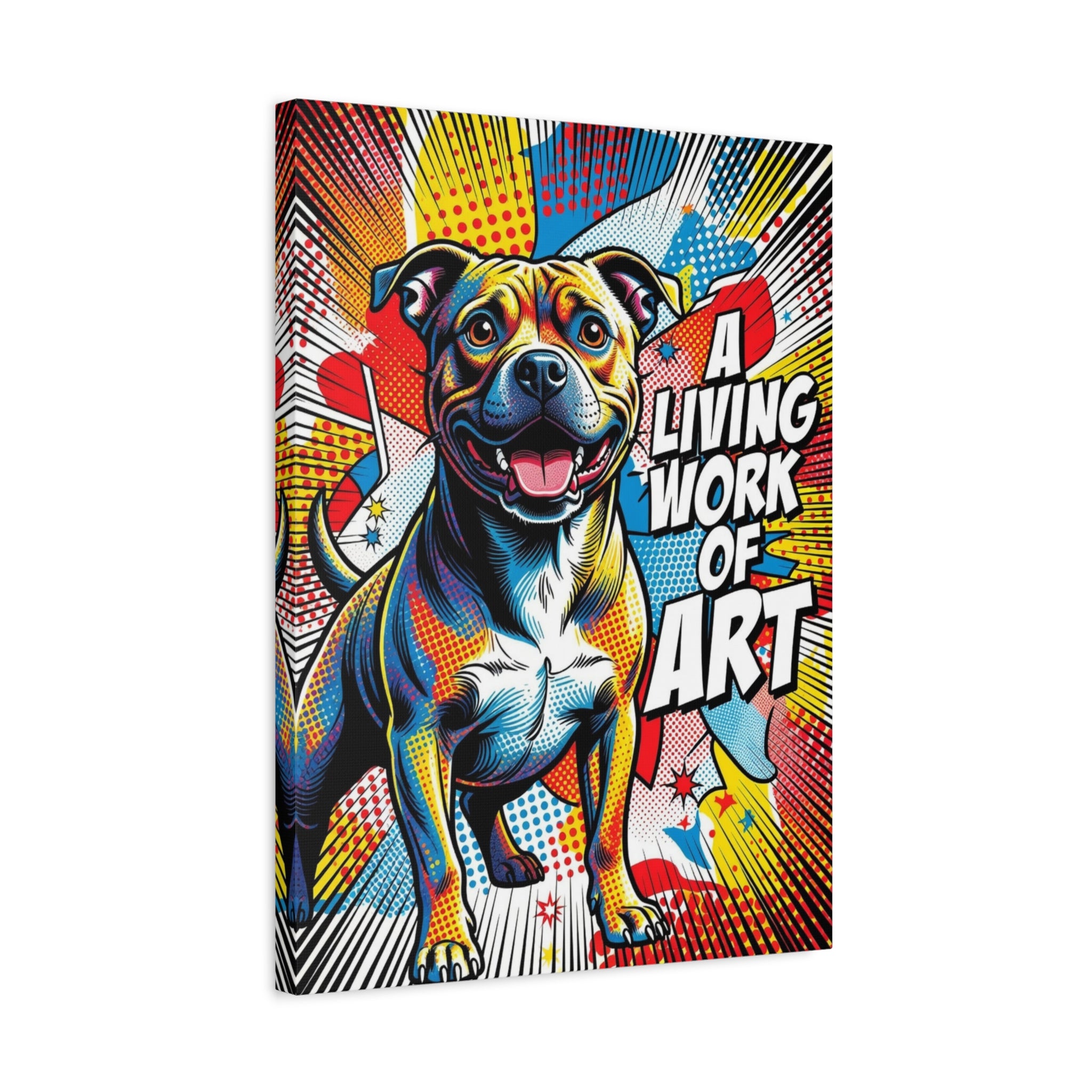 Staffordshire Bull Terrier Canvas Wall Art | Living Work of Art Collection | Pop Art Print