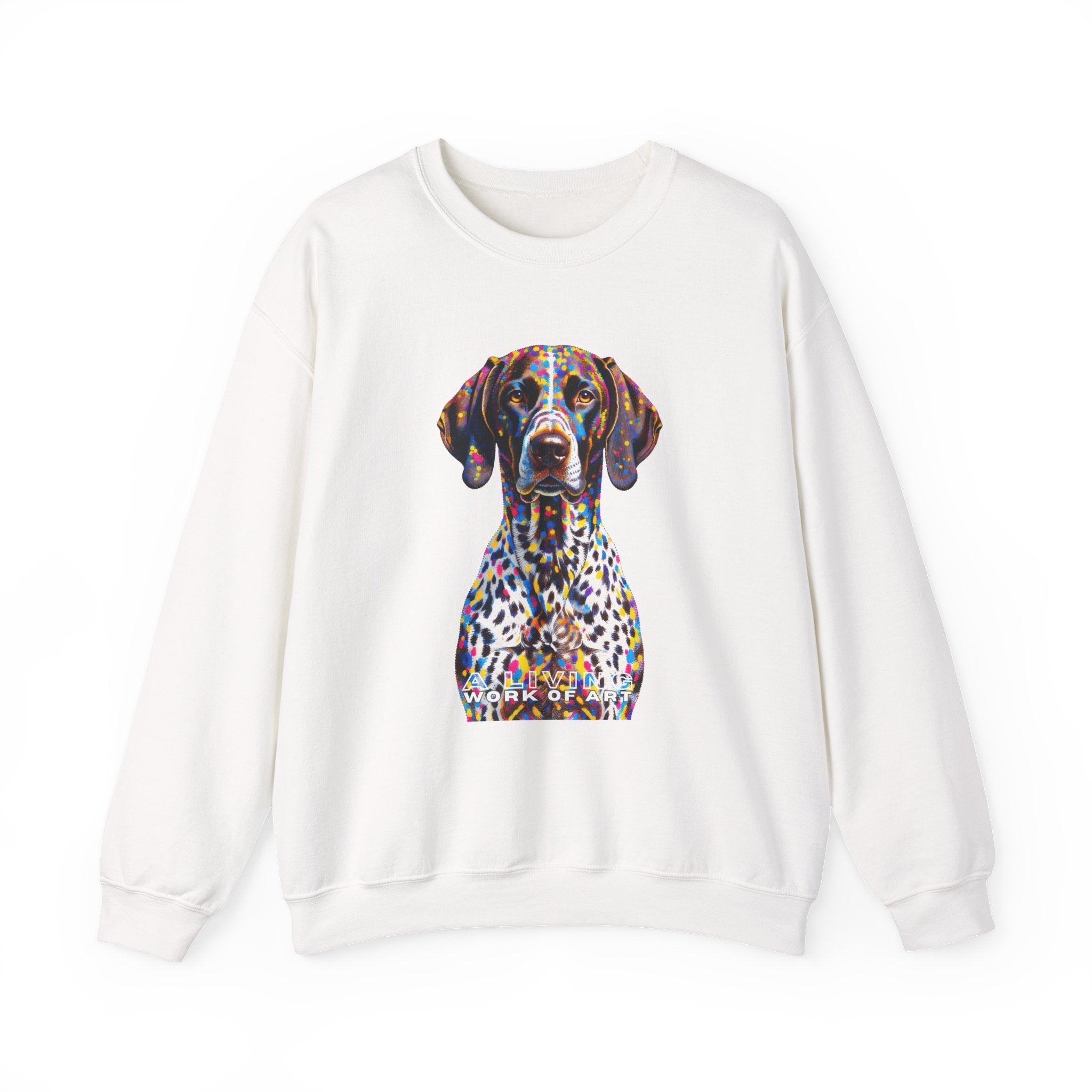 German Shorthaired Pointer Sweatshirt | Living Work of Art Collection | Pointillism Style